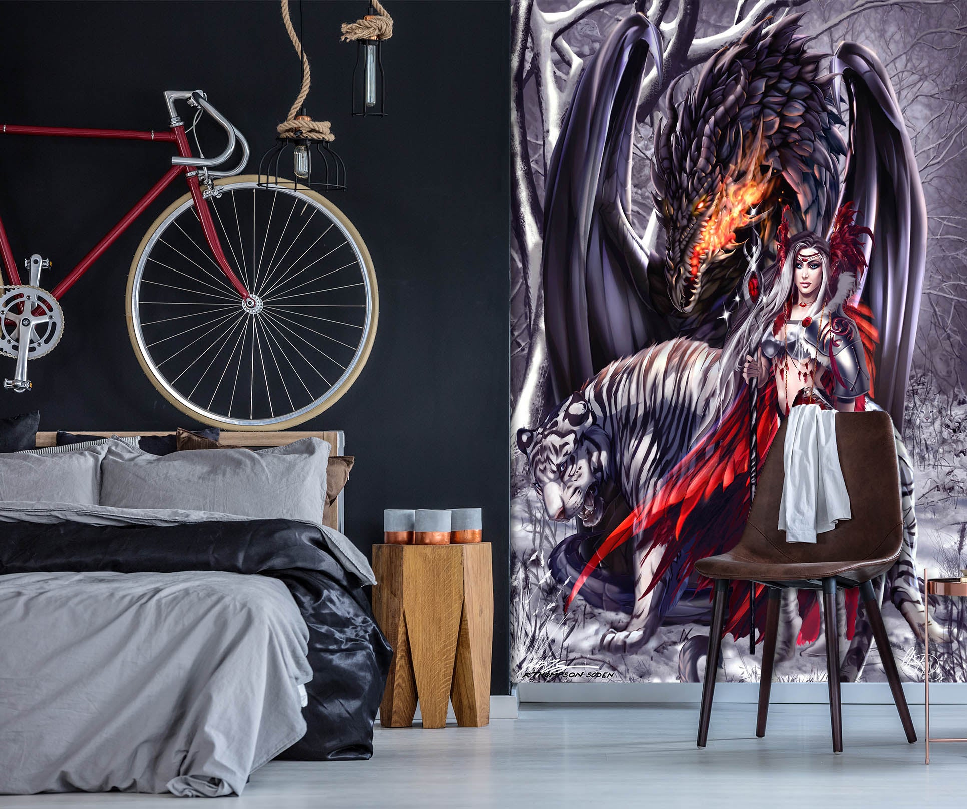 3D Dragon Woman 8127 Ruth Thompson Wall Mural Wall Murals