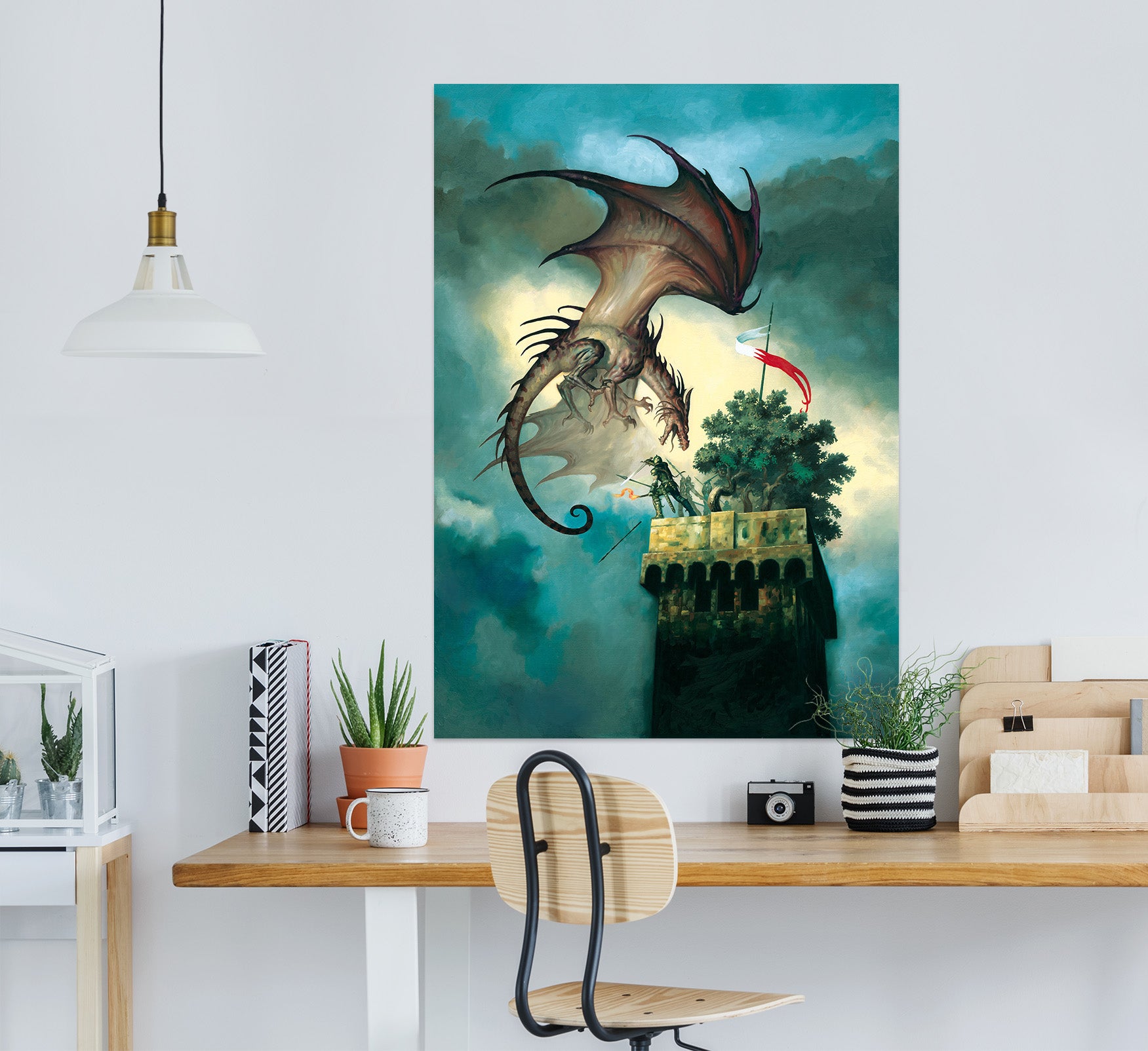 3D Tower Top Tree Dragon 8111 Ciruelo Wall Sticker