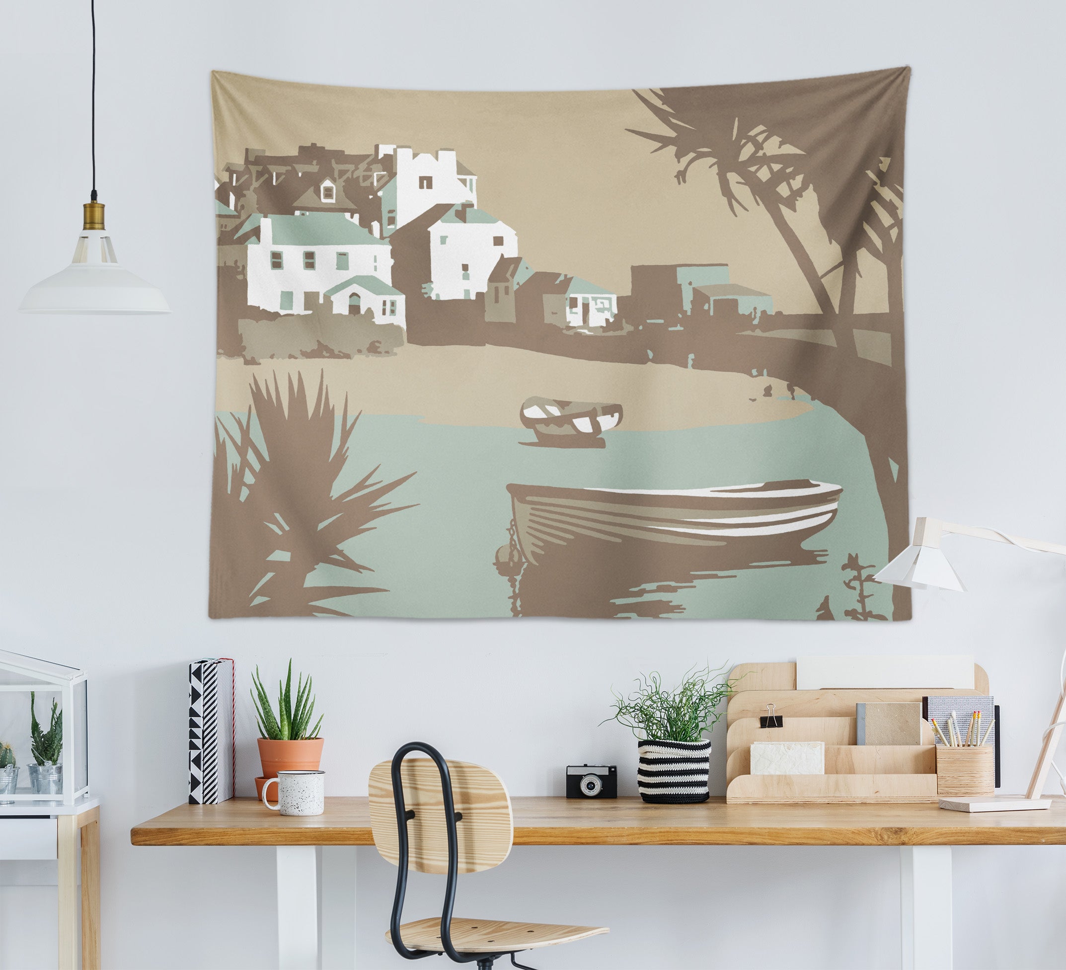 3D Lake Boat 5308 Steve Read Tapestry Hanging Cloth Hang