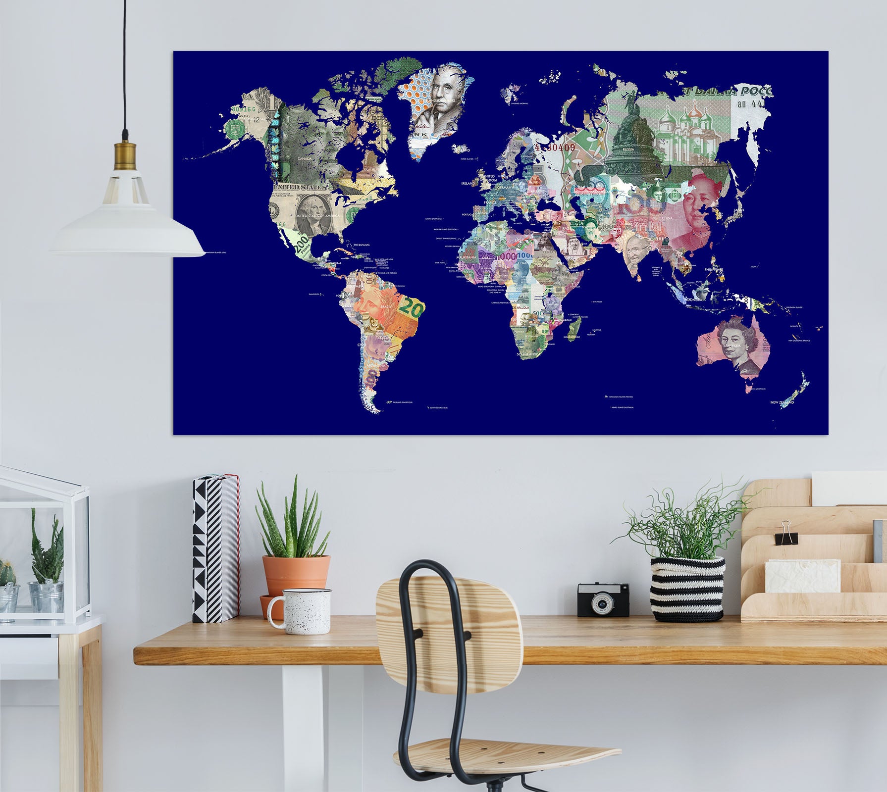 3D Color Island 215 World Map Wall Sticker