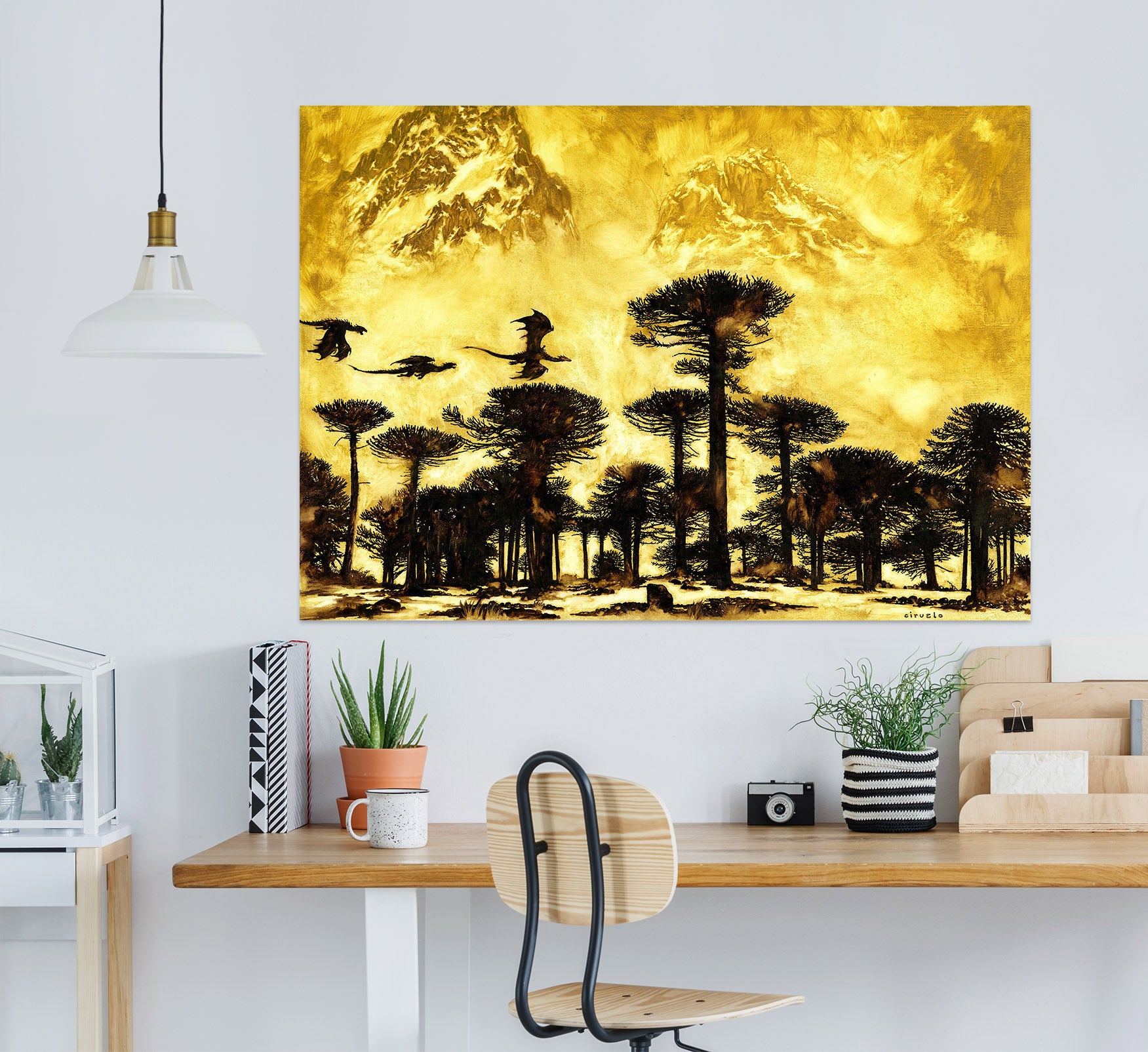 3D Forest Dragon Shadow 8046 Ciruelo Wall Sticker