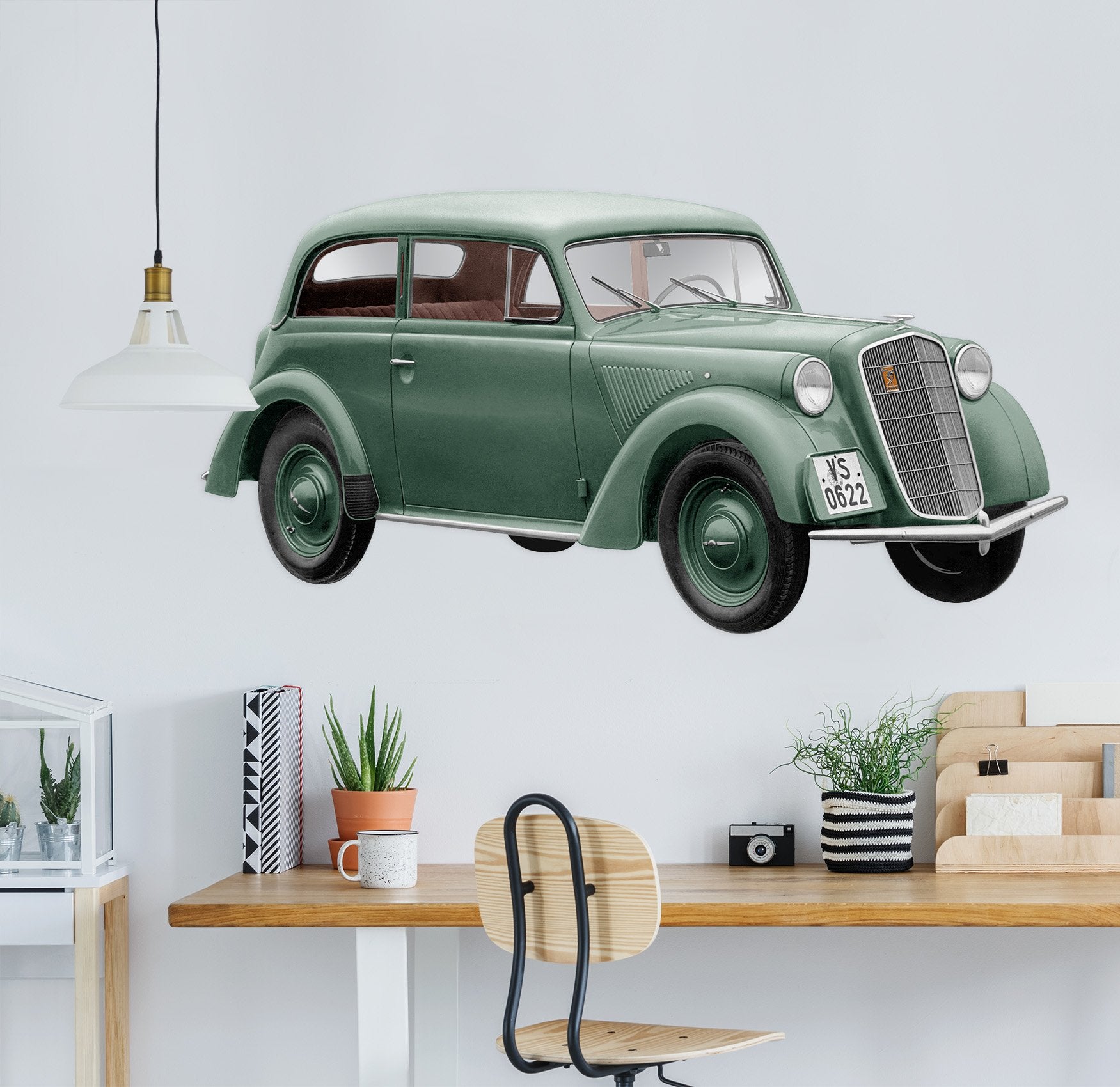 3D Opel Light Green 0218 Vehicles Wallpaper AJ Wallpaper