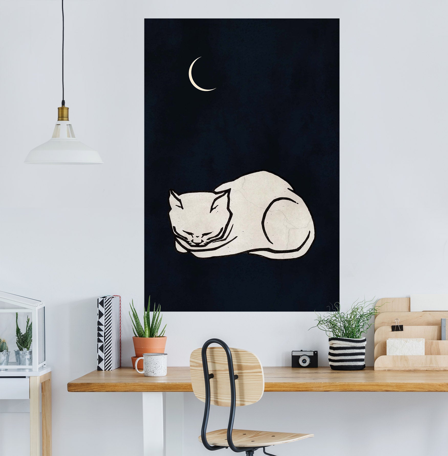3D White Cat 129 Boris Draschoff Wall Sticker