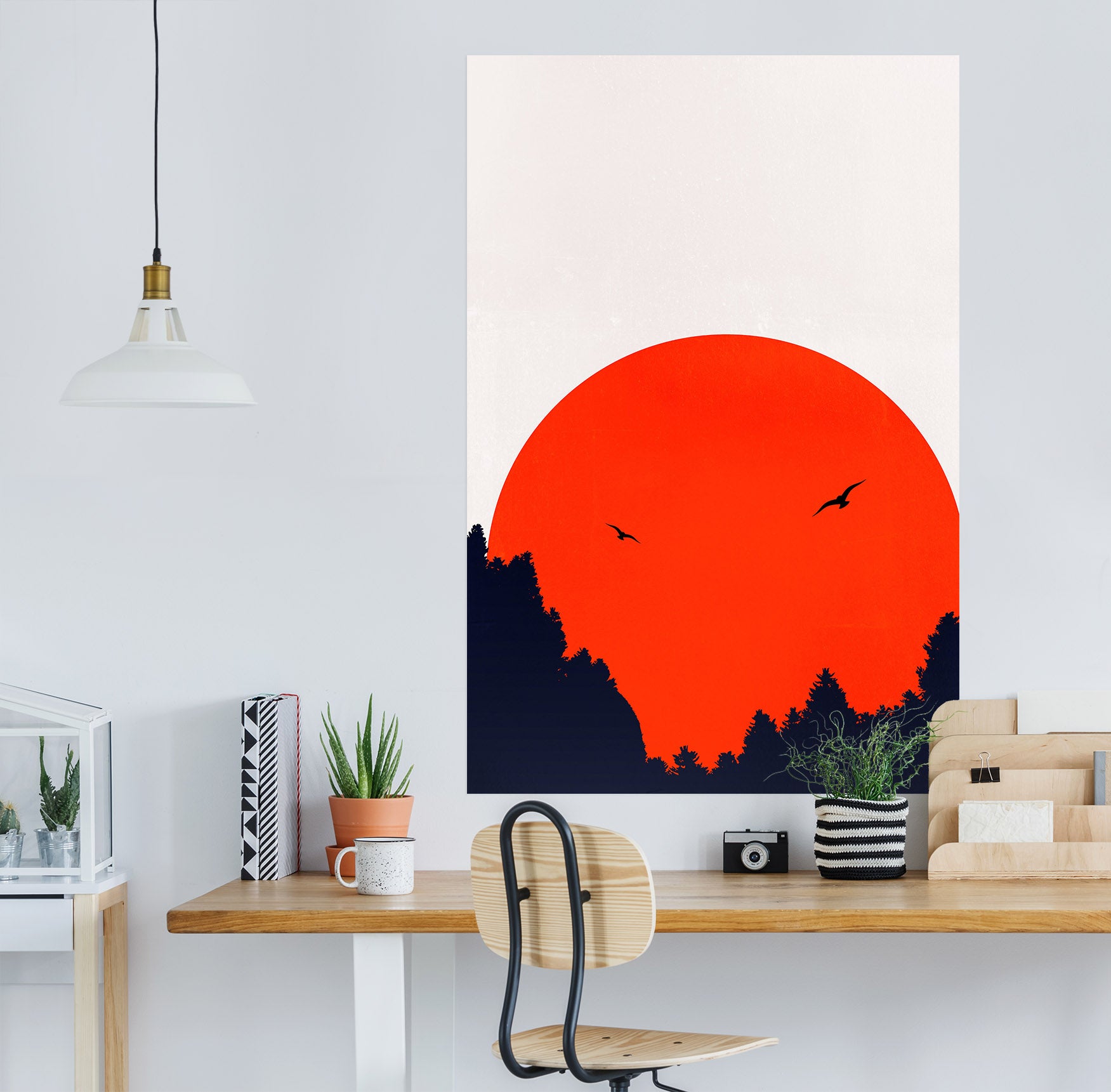 3D Red Sun 235 Boris Draschoff Wall Sticker