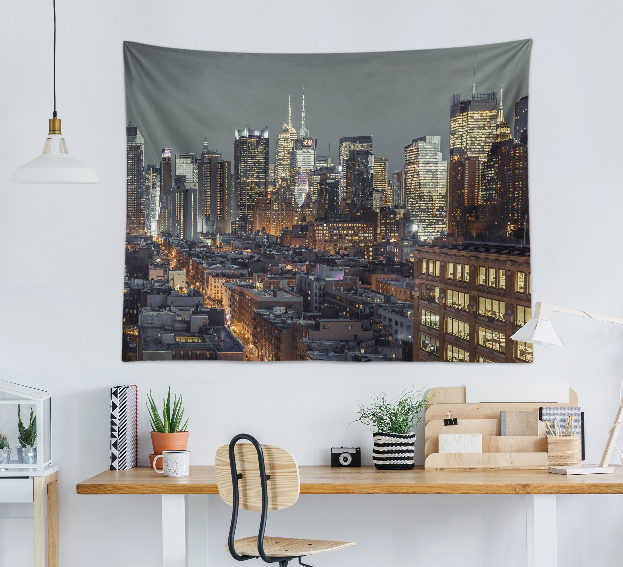 3D Night High Building 112177 Assaf Frank Tapestry Hanging Cloth Hang