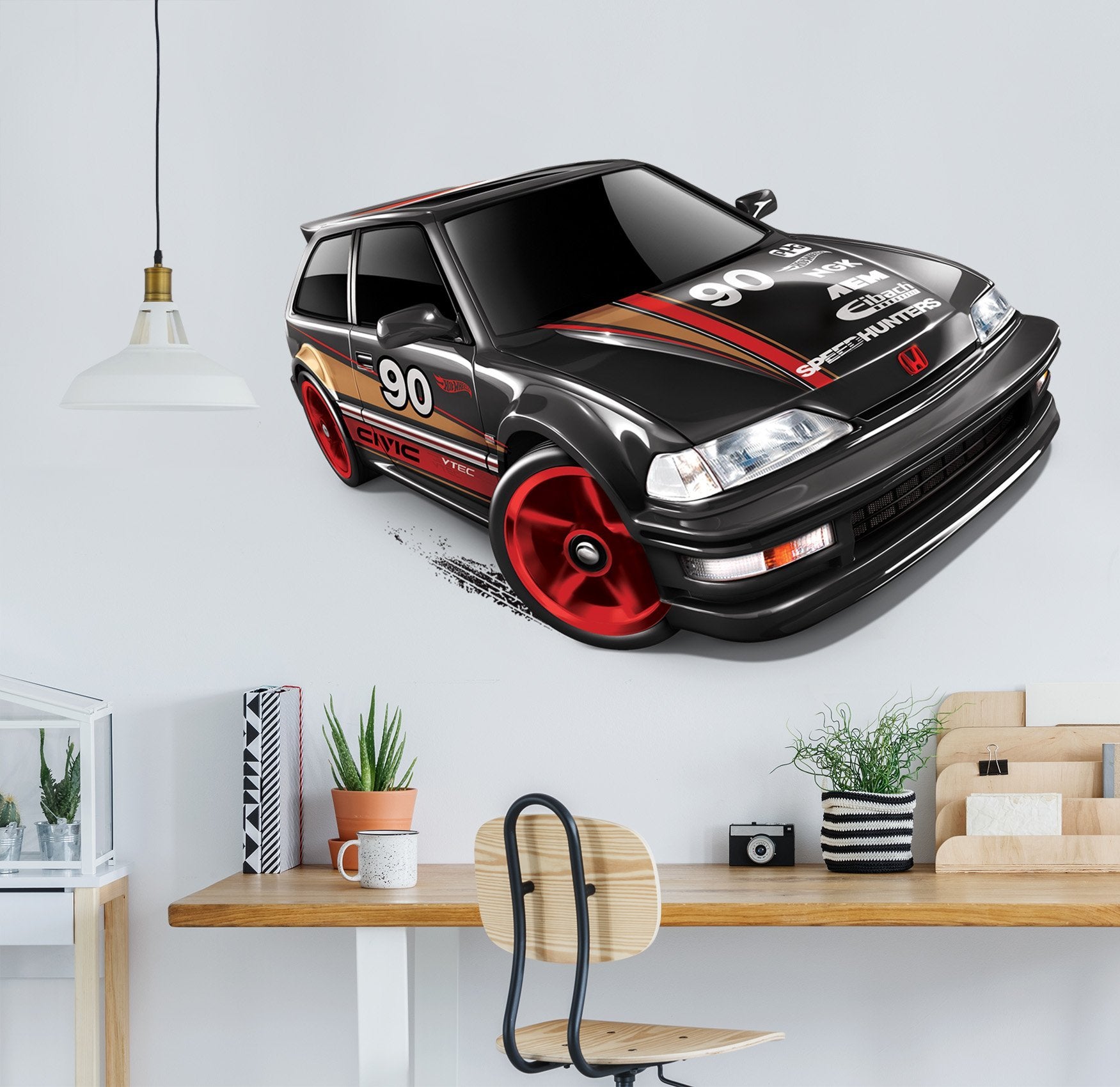 3D Black Red Car 0002 Vehicles Wallpaper AJ Wallpaper
