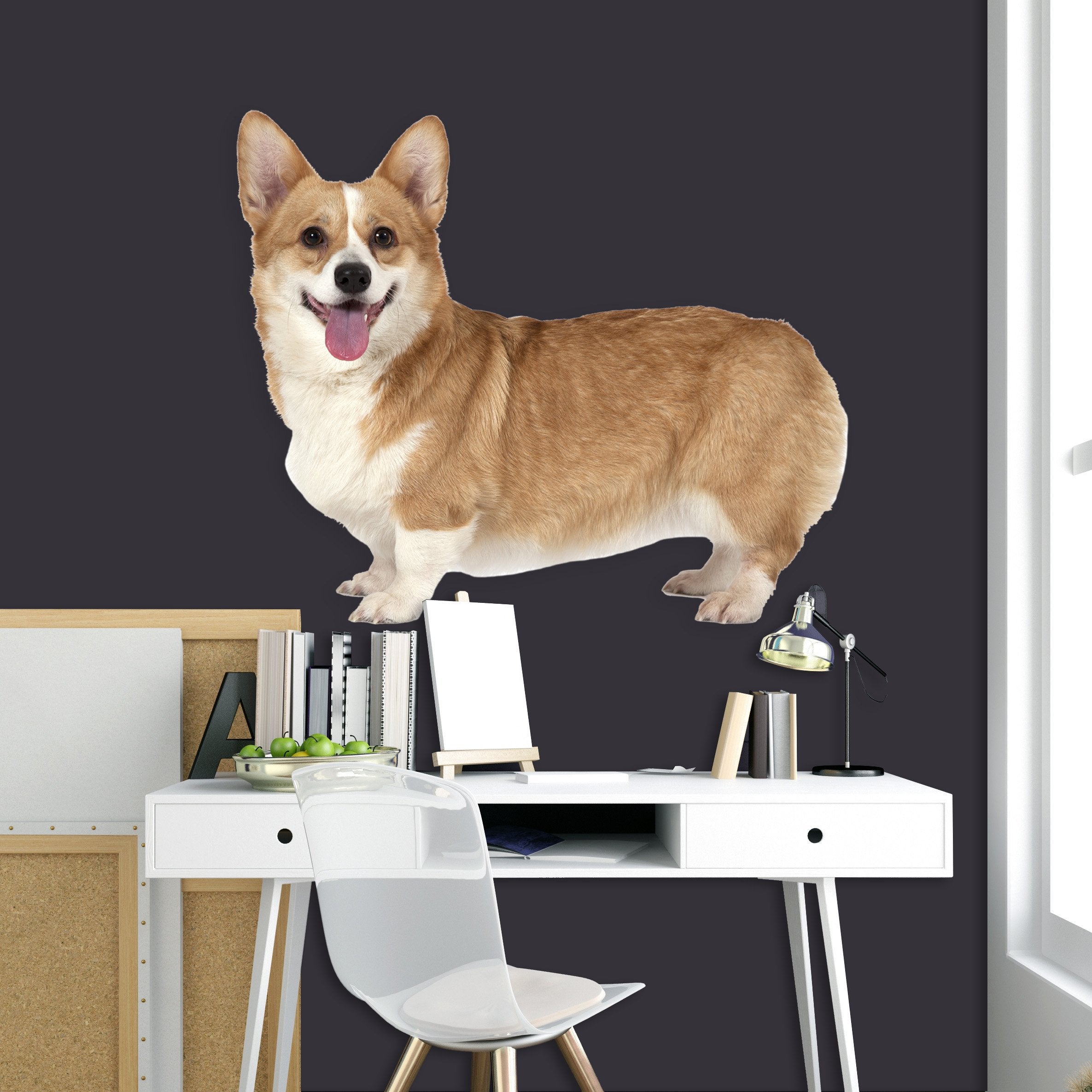 3D Smiley Dog 017 Animals Wall Stickers Wallpaper AJ Wallpaper