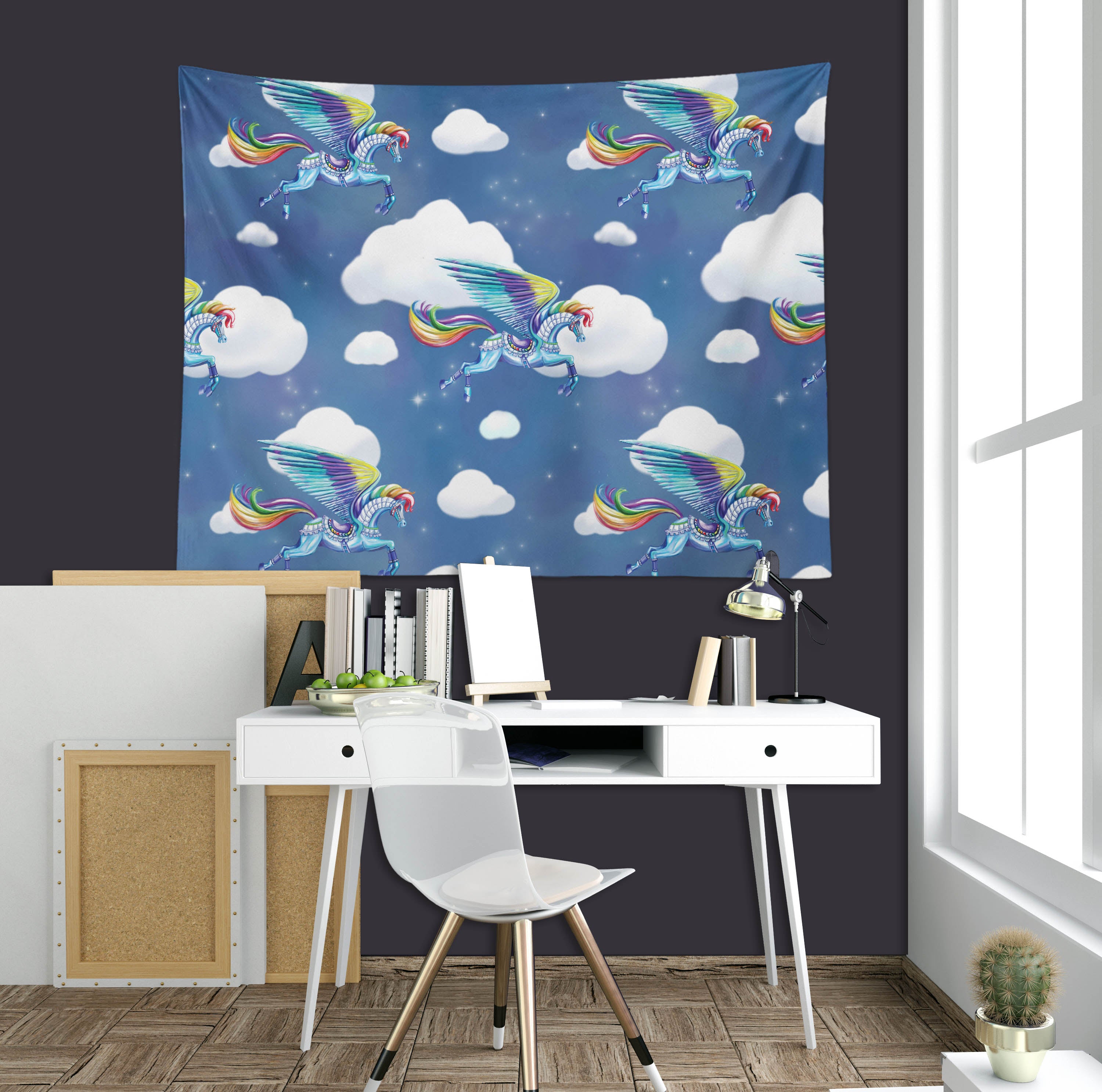 3D Unicorn Cloud 958 Rose Catherine Khan Tapestry Hanging Cloth Hang