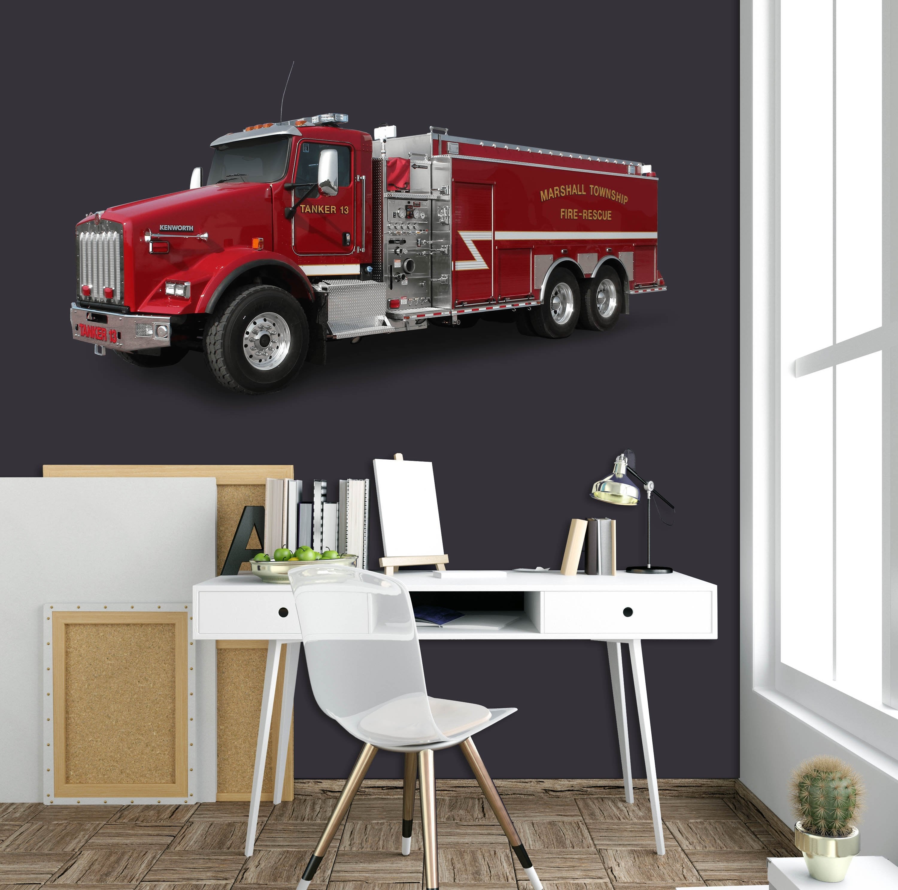 3D Fire Truck 0011 Vehicles Wallpaper AJ Wallpaper