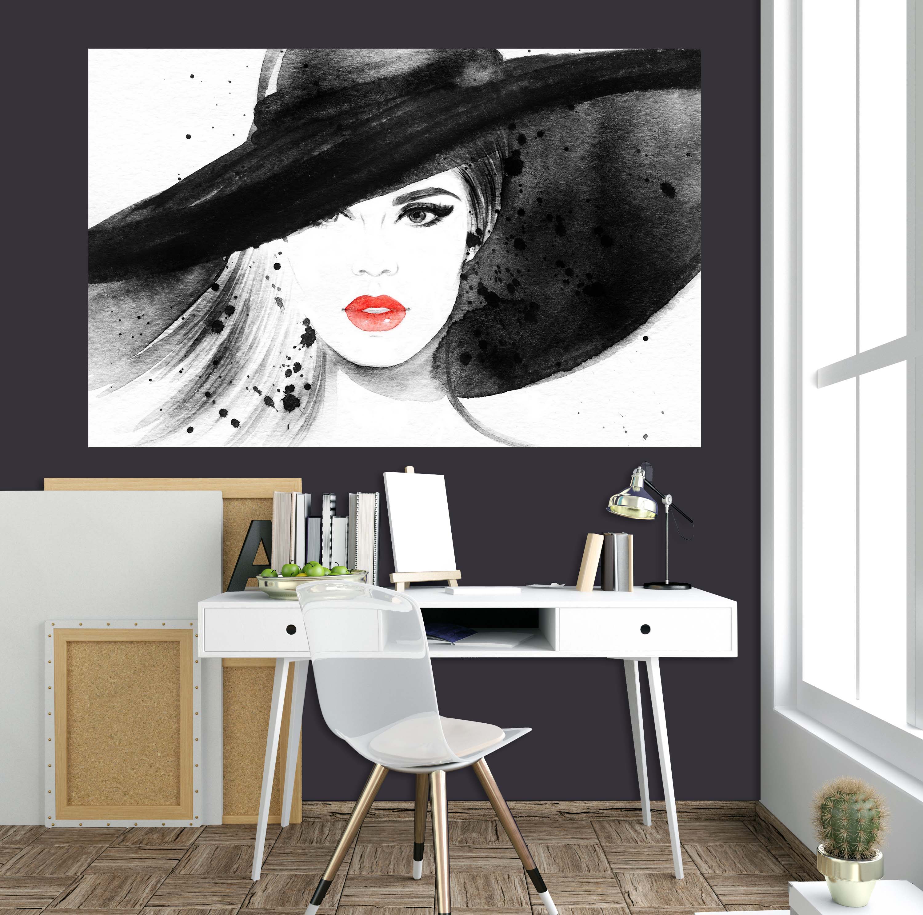 3D Black Hat Model 1050 Wall Sticker