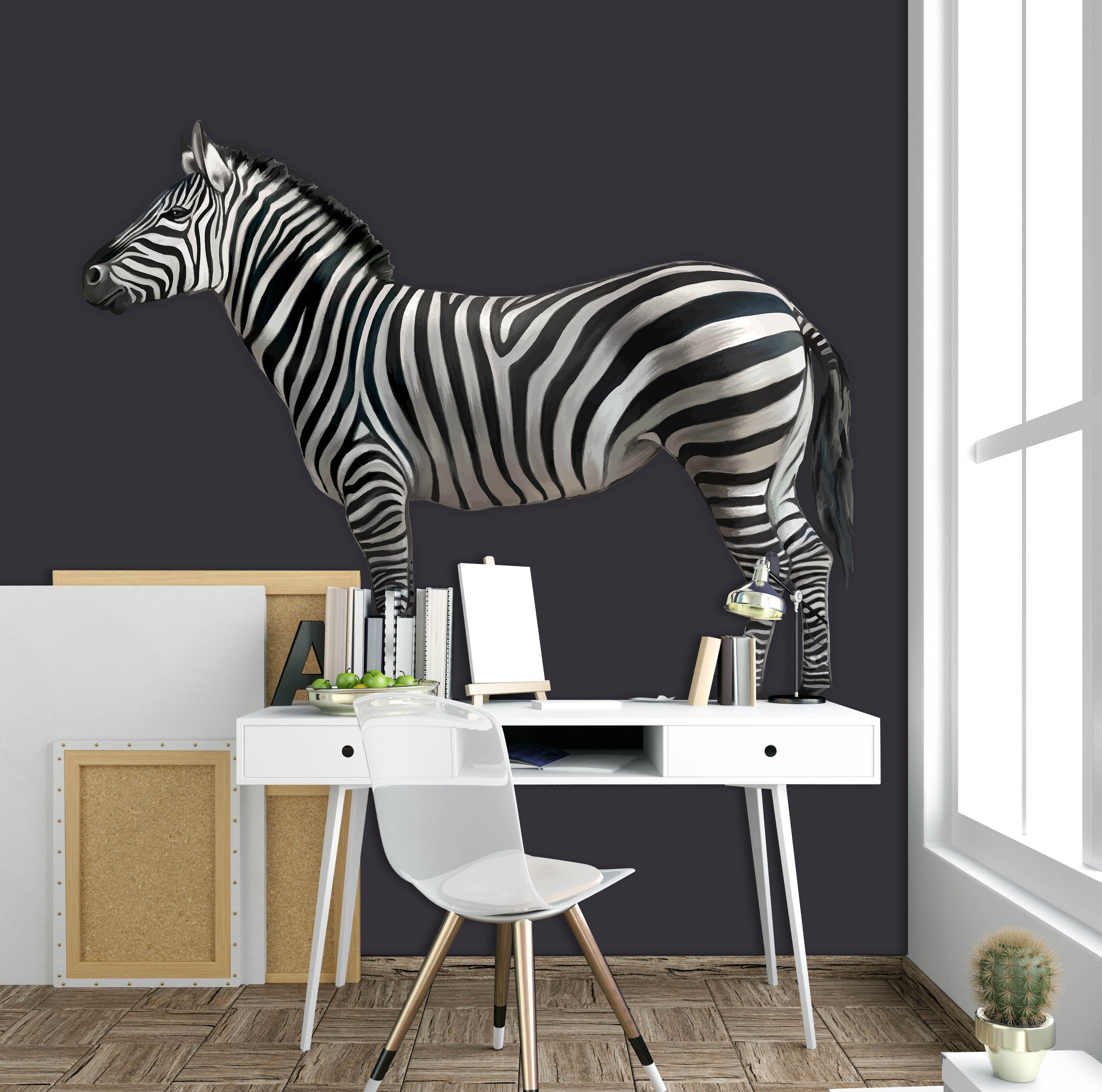 3D Zebra Background 150 Animals Wall Stickers Wallpaper AJ Wallpaper
