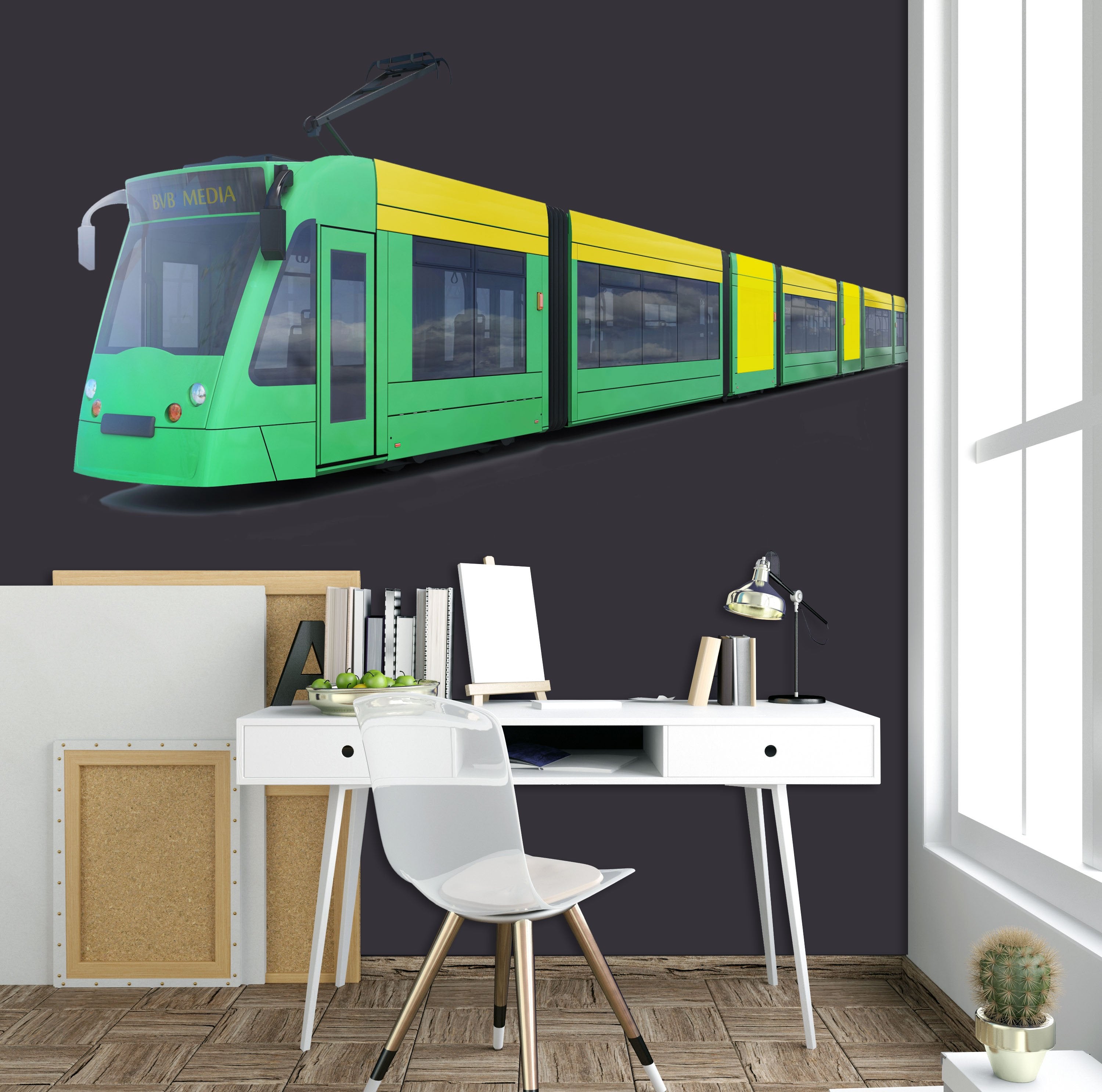 3D Green leather Car 0030 Vehicles Wallpaper AJ Wallpaper