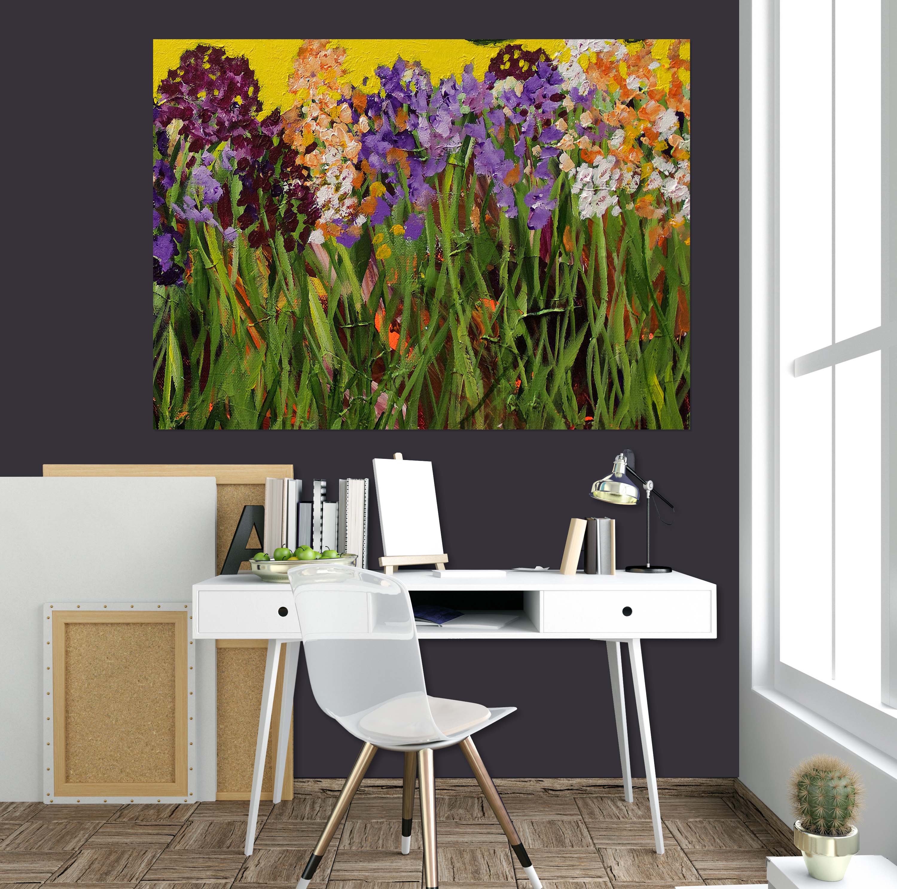 3D Purple Flowers 250 Allan P. Friedlander Wall Sticker