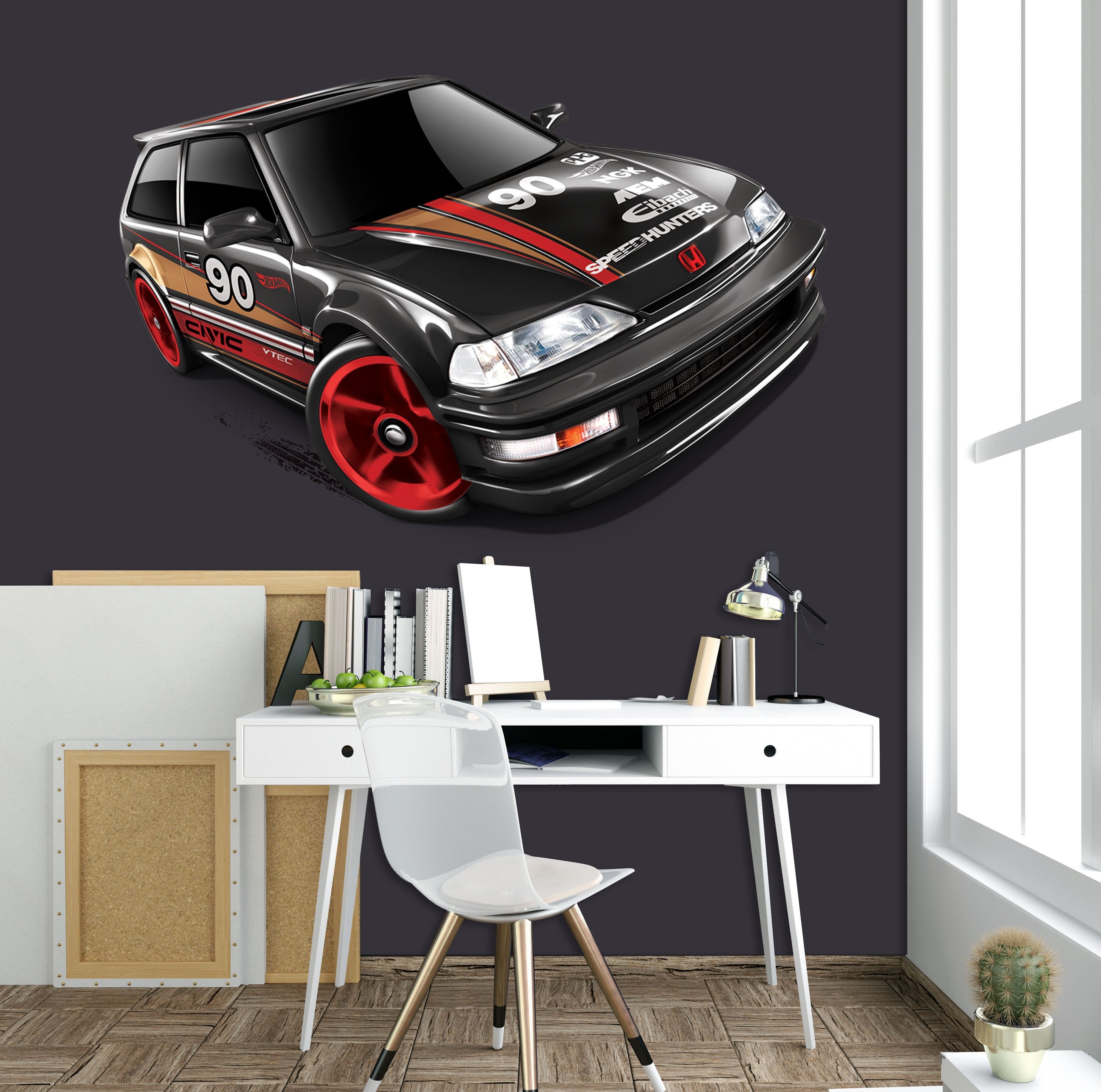 3D Black Red Car 0002 Vehicles Wallpaper AJ Wallpaper