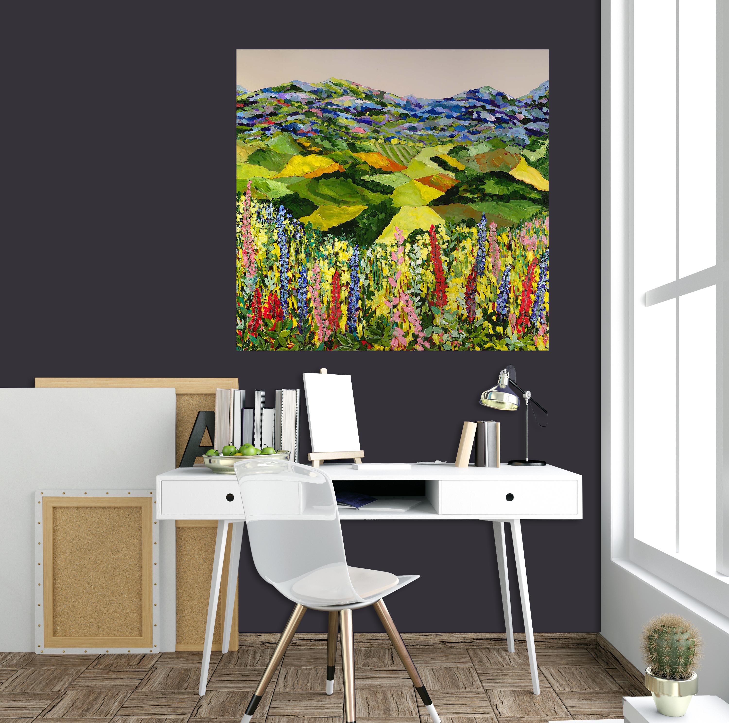 3D Colored Flowers 143 Allan P. Friedlander Wall Sticker