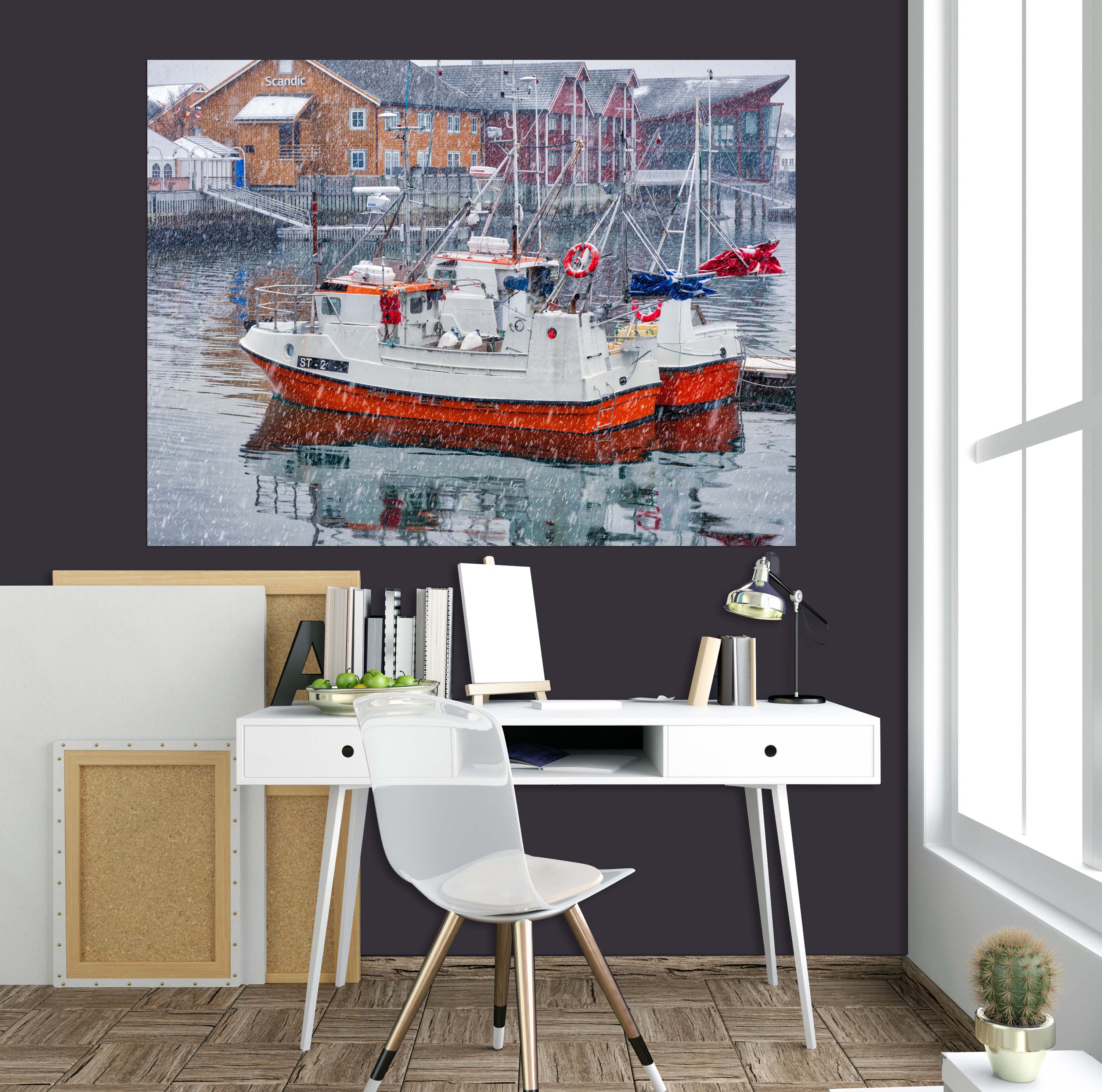 3D River Boat 105 Marco Carmassi Wall Sticker