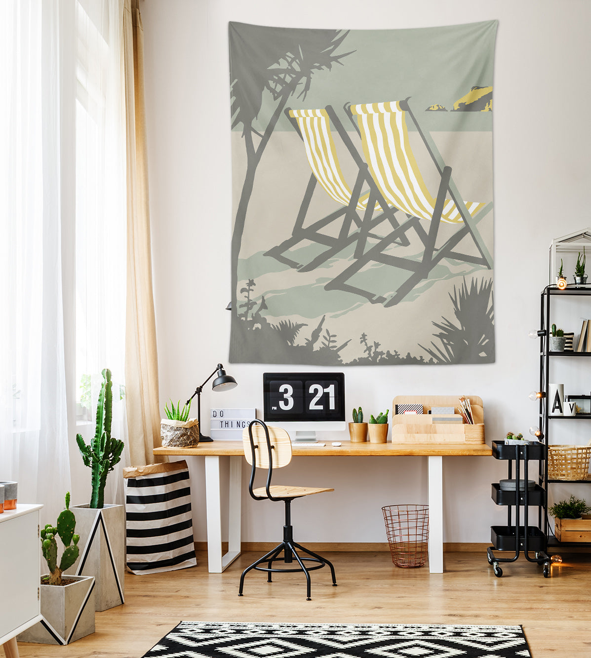 3D Yellow Chair 5361 Steve Read Tapestry Hanging Cloth Hang