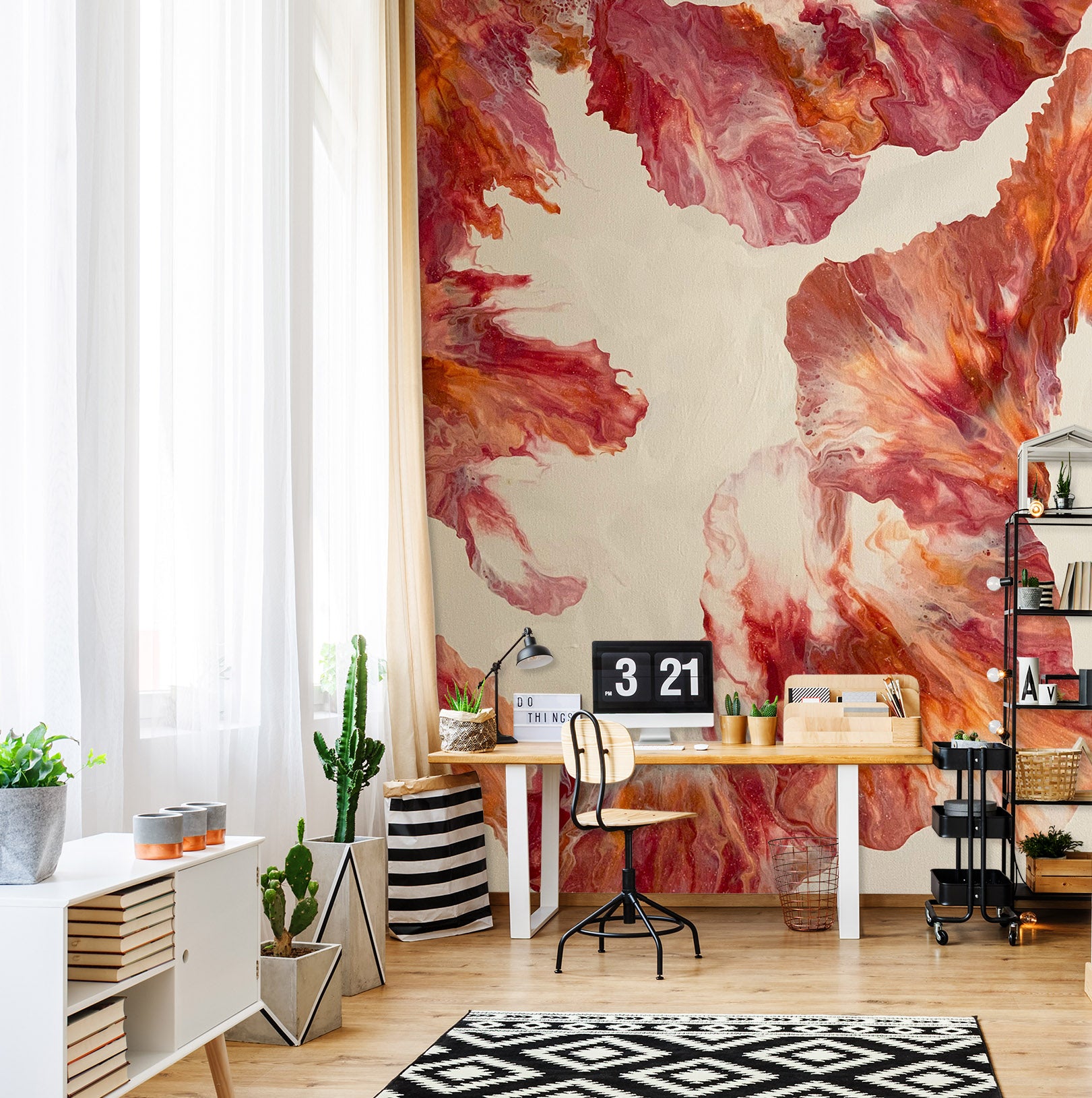 3D Red Light Brown 40036 Valerie Latrice Wall Mural Wall Murals