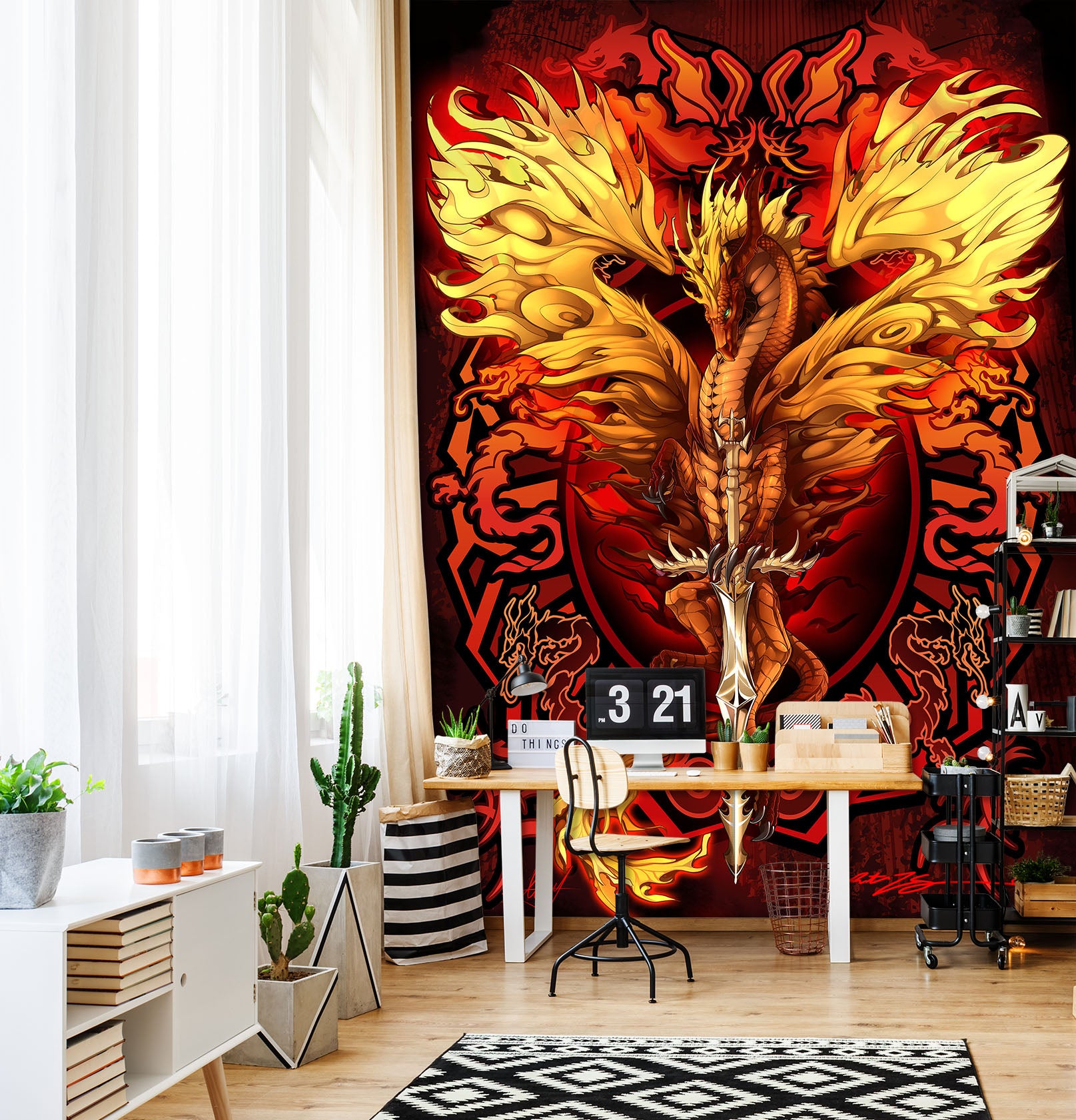 3D Dragon Pattern 8138 Ruth Thompson Wall Mural Wall Murals