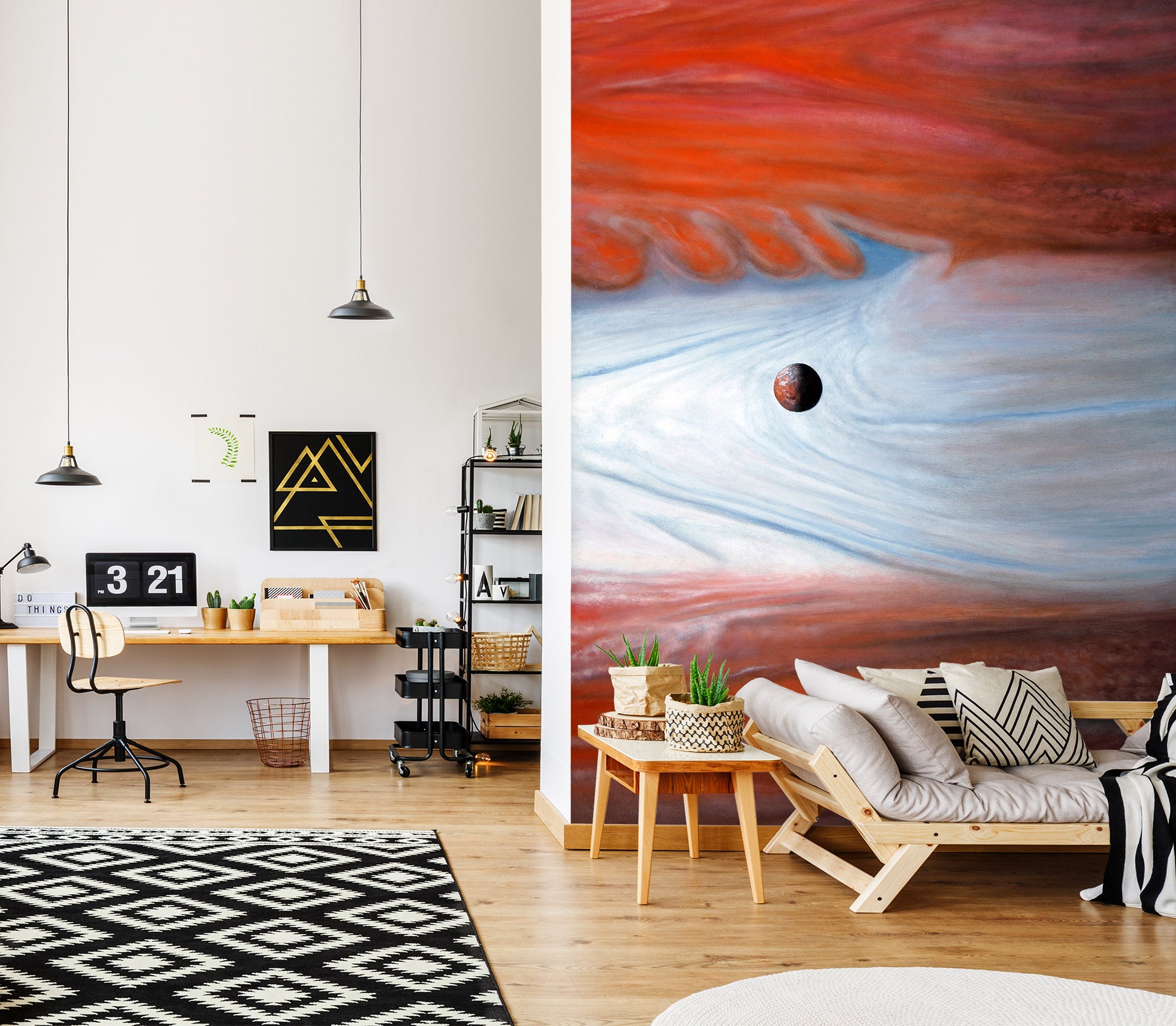 3D White Red Pattern 11125 Matthew Holden Bates Wall Mural Wall Murals