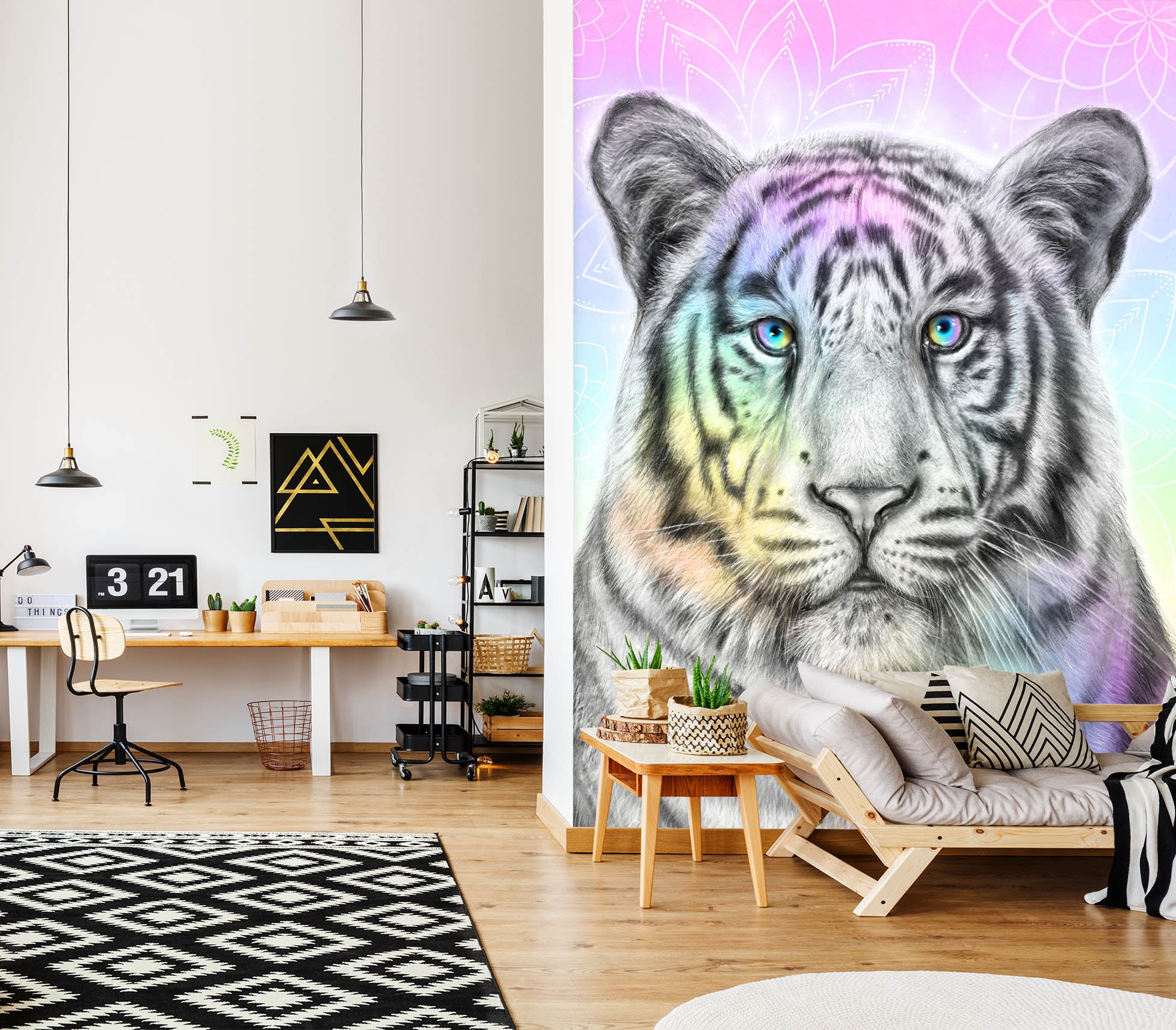 3D Hand Drawn Tiger 8451 Sheena Pike Wall Mural Wall Murals