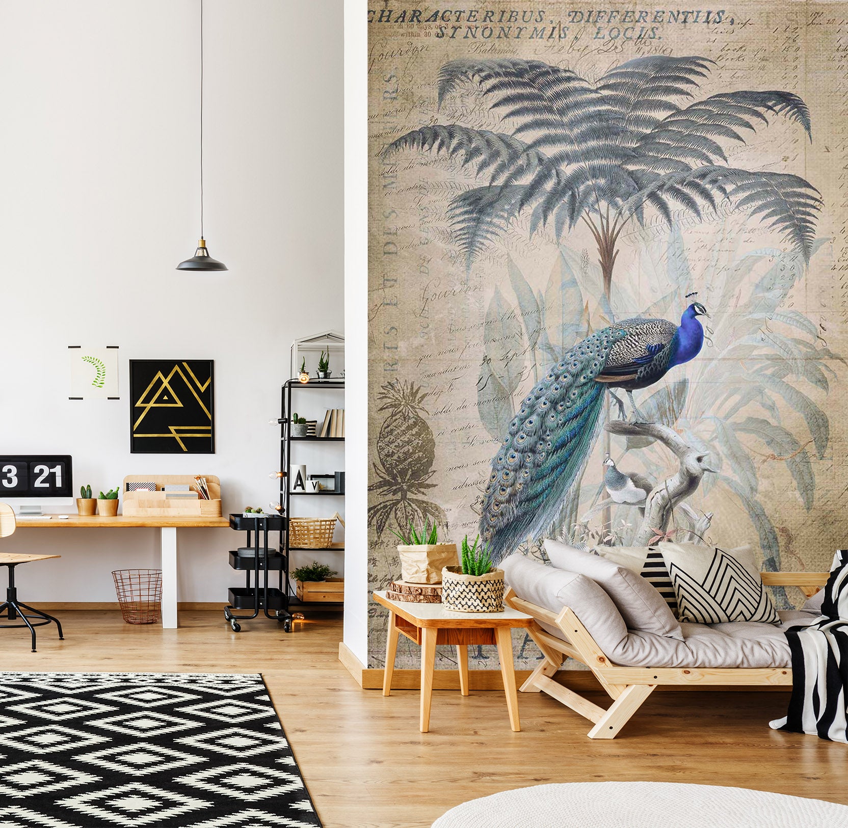 3D Forest Peacock 1028 Andrea haase Wall Mural Wall Murals