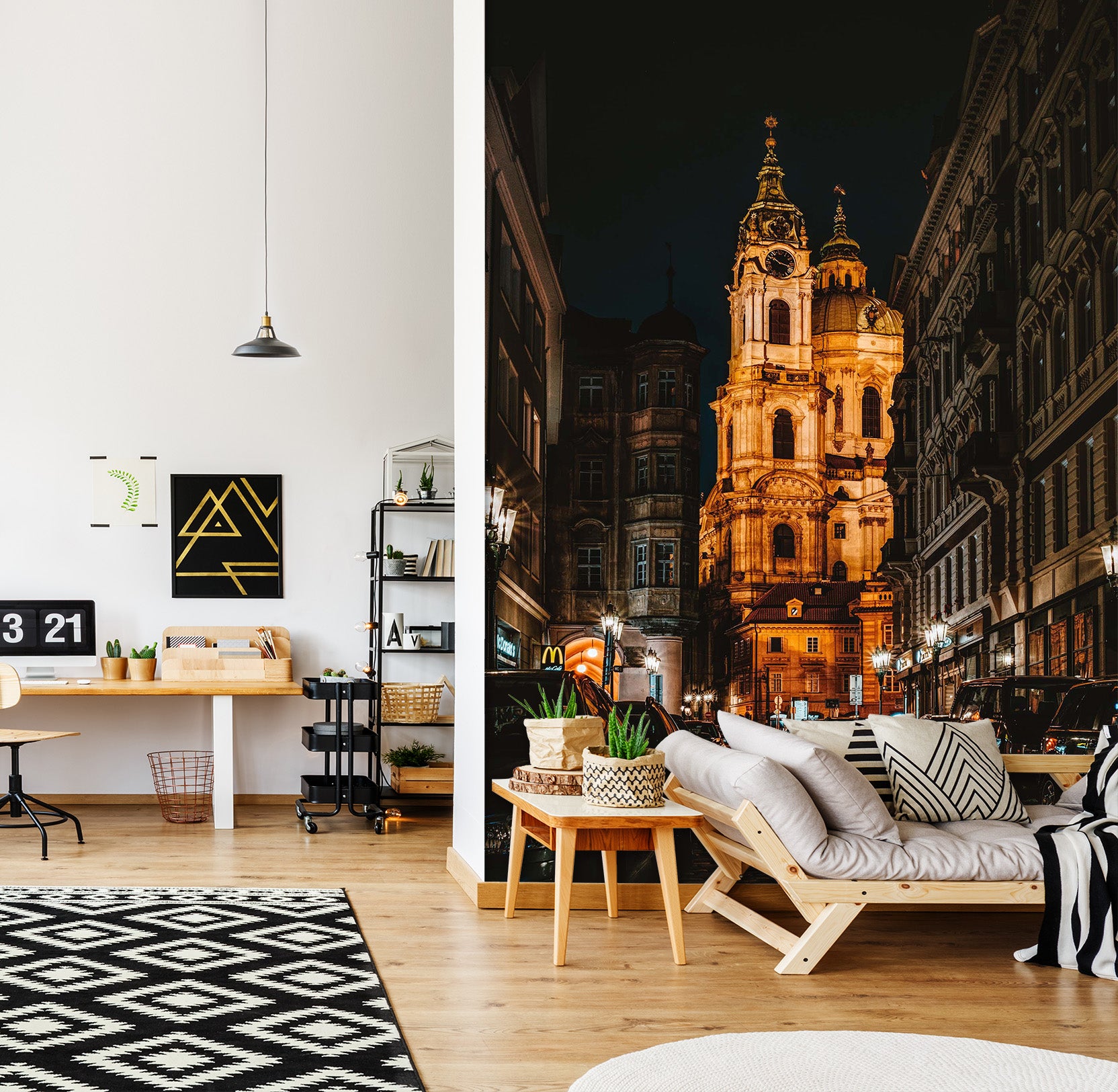 3D High Street 2091 Wall Murals