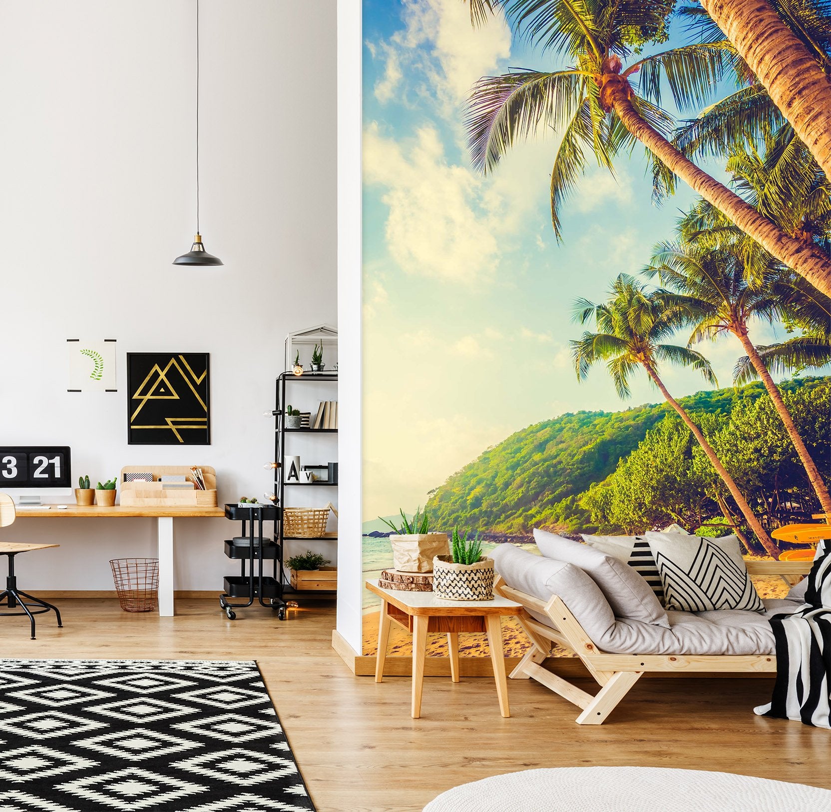 3D Beach Sea Tree 88 Wall Murals Wallpaper AJ Wallpaper