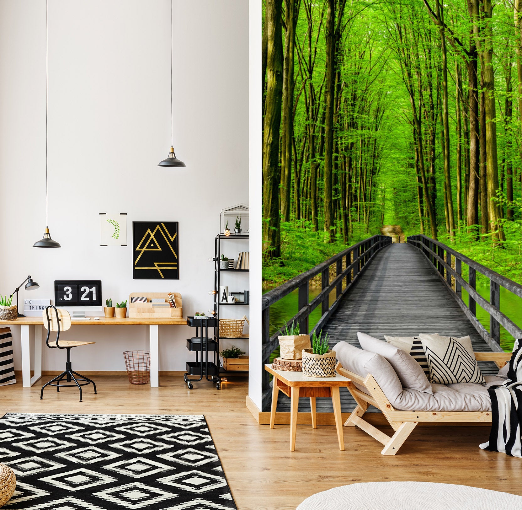 3D Forest Path 1536 Wall Murals