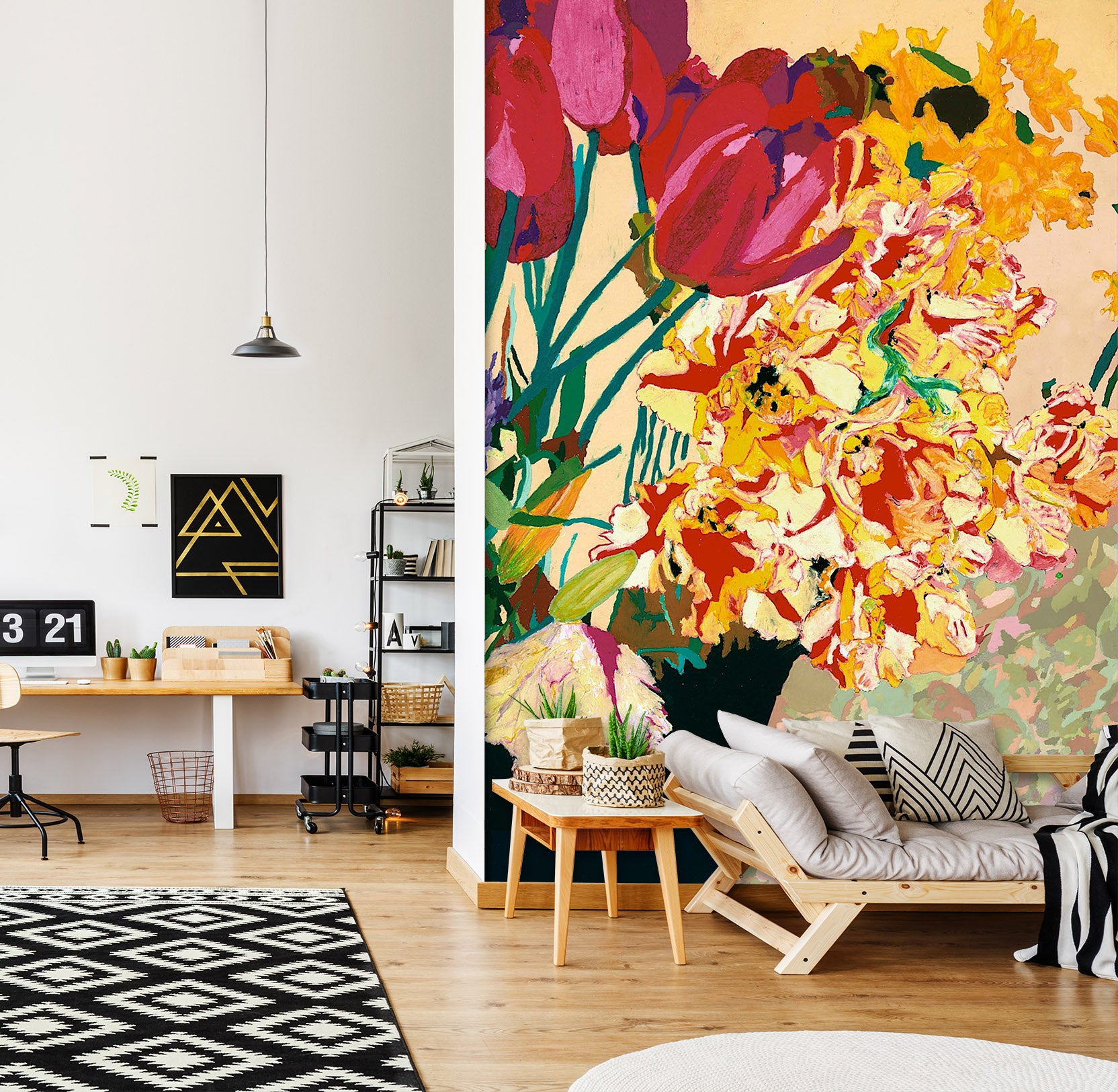 3D Summer Flowers 291 Allan P. Friedlander Wall Mural Wall Murals