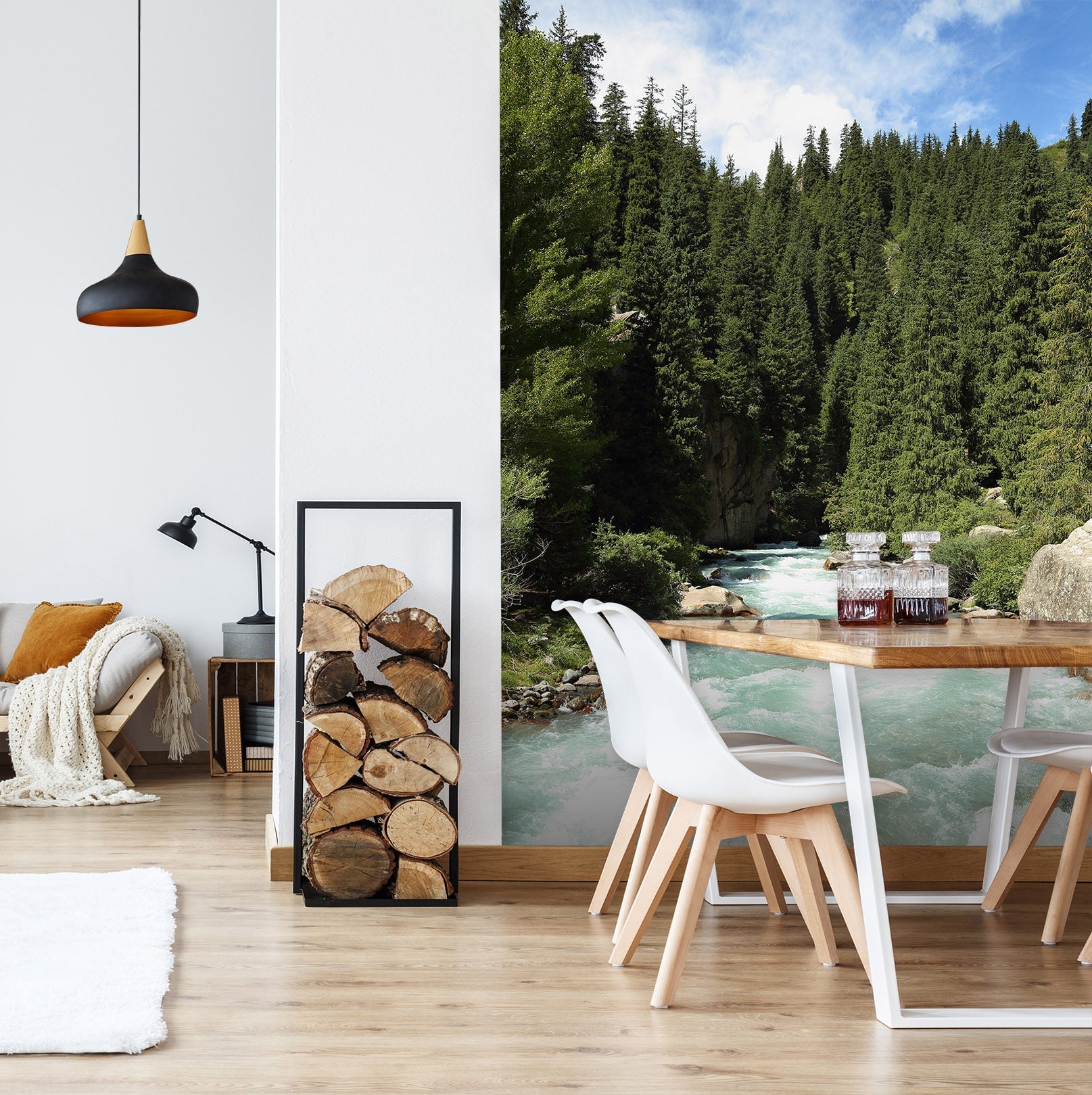 3D Green Forest River 27 Wall Murals Wallpaper AJ Wallpaper