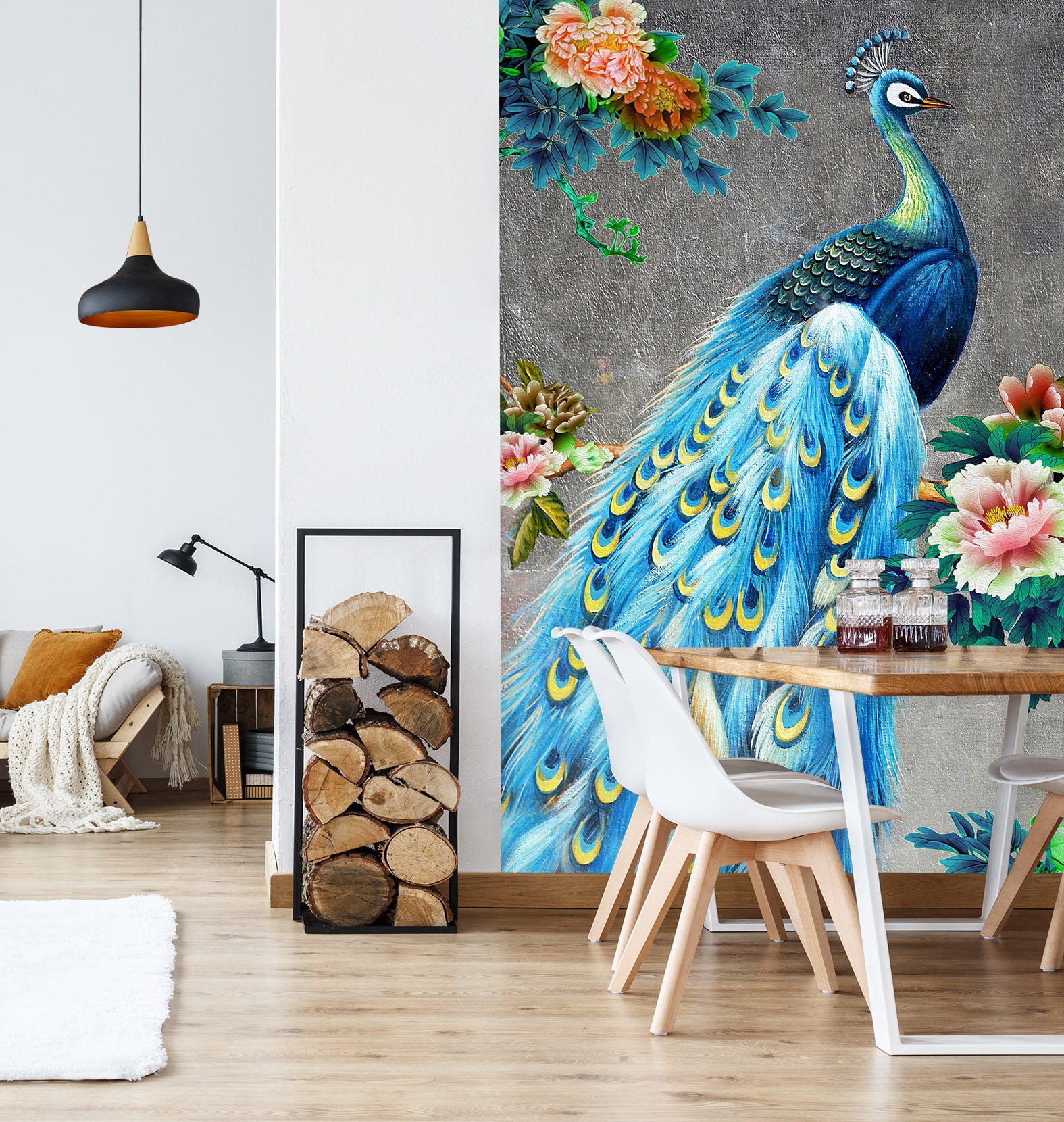 3D Color Peacock 1839 Wall Murals