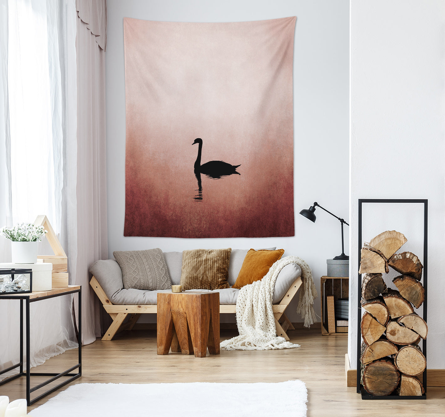 3D Black Swan 886 Boris Draschoff Tapestry Hanging Cloth Hang