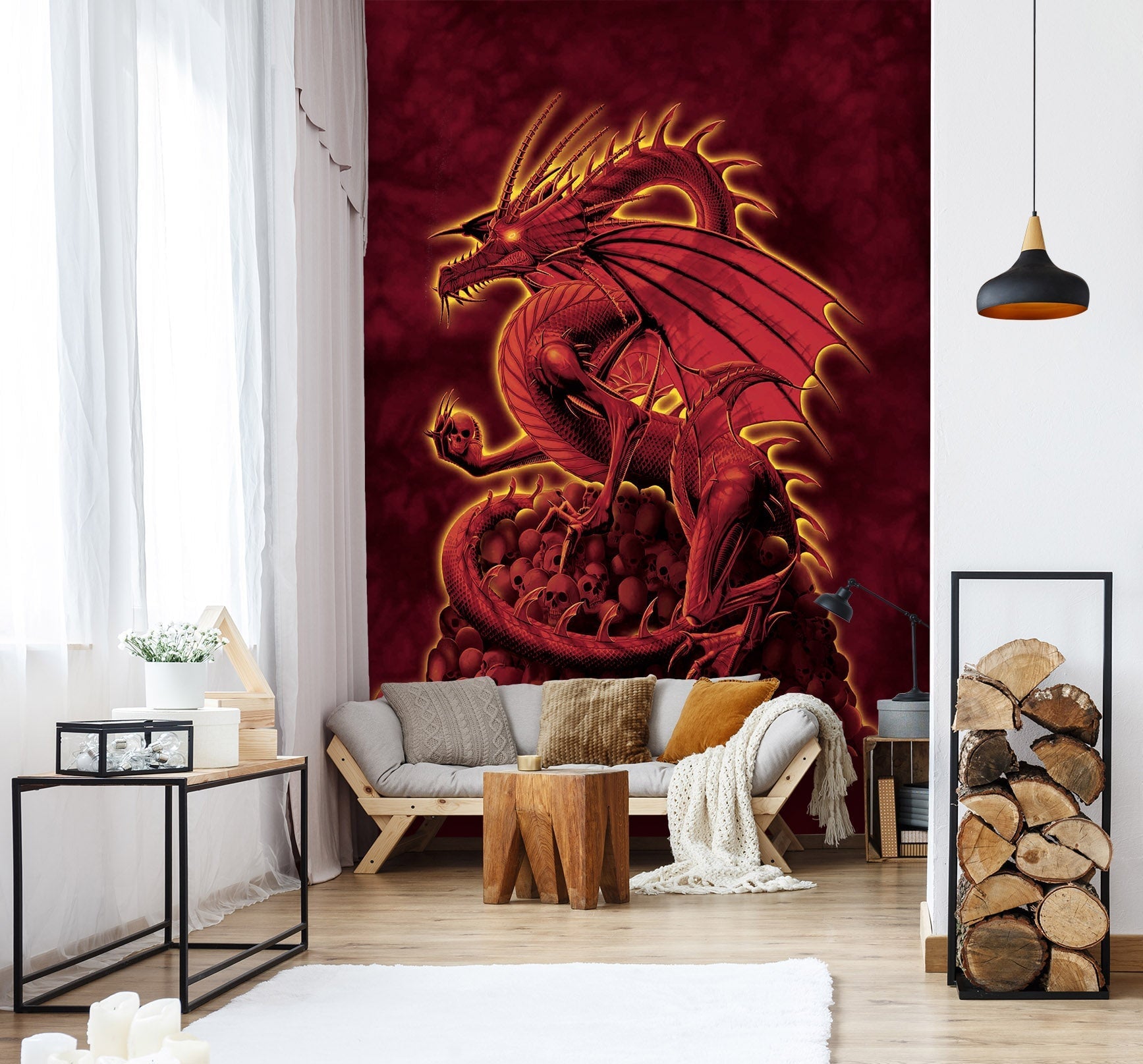 3D Red Dragon 1405 Wall Murals Exclusive Designer Vincent Wallpaper AJ Wallpaper