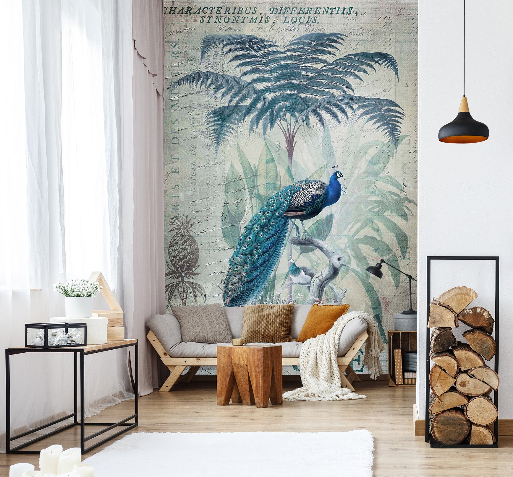 3D Forest Peacock 1027 Andrea haase Wall Mural Wall Murals