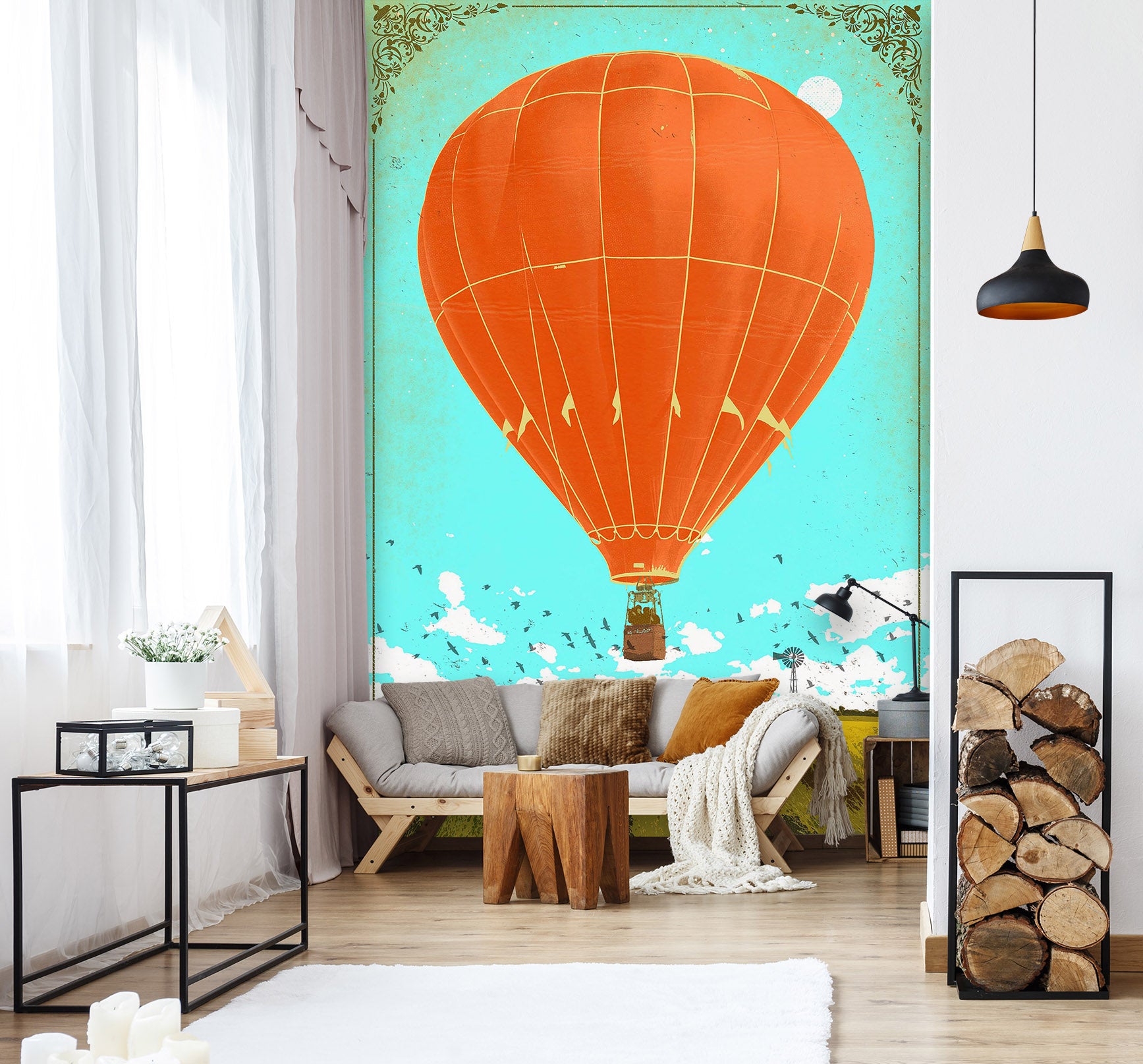 3D Hot Air Balloon 1407 Showdeer Wall Mural Wall Murals