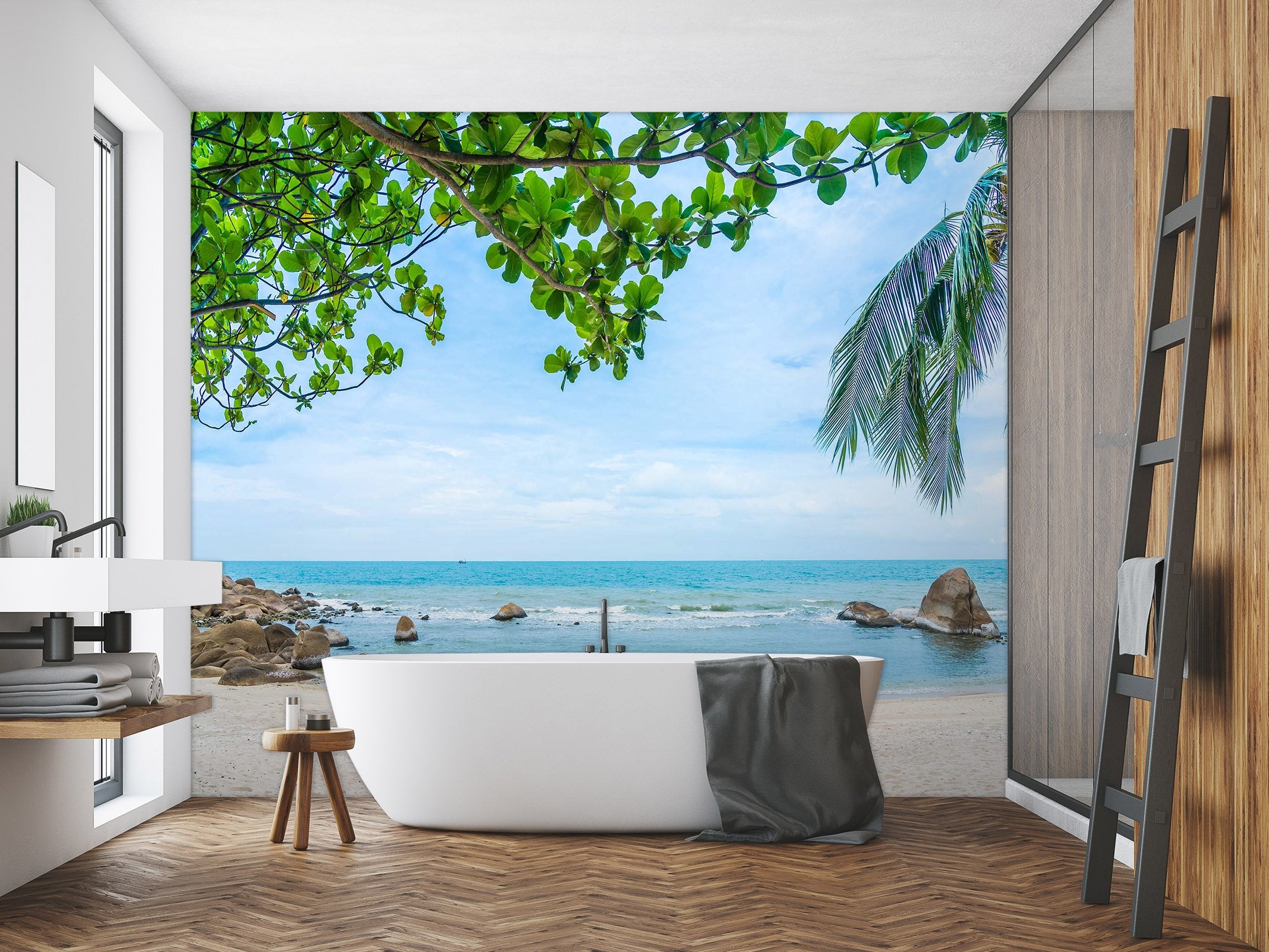 3D Beach Stone Sea 134 Wall Murals Wallpaper AJ Wallpaper 2