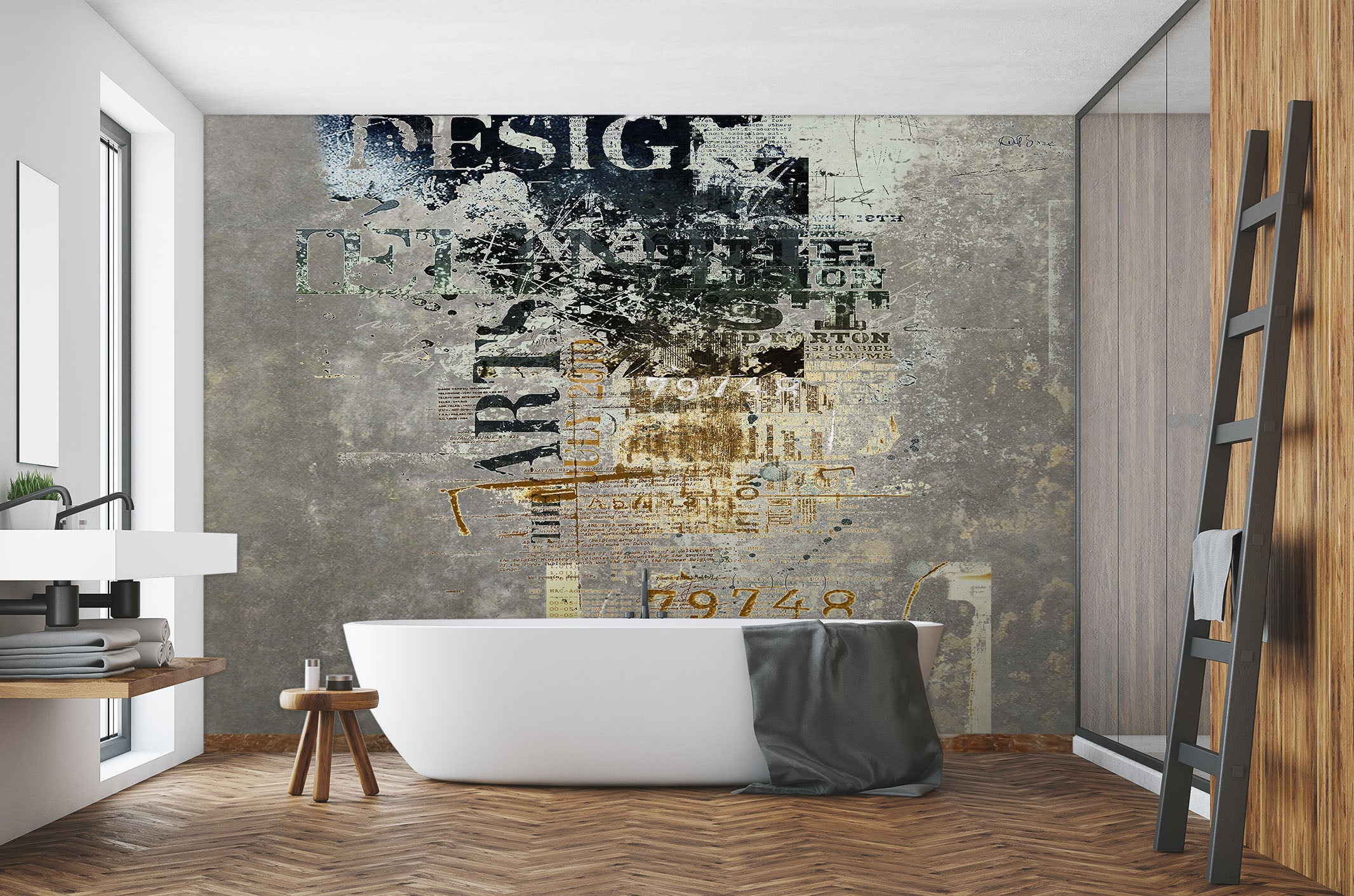 3D Letter Shabby Graffiti 103 Wall Murals