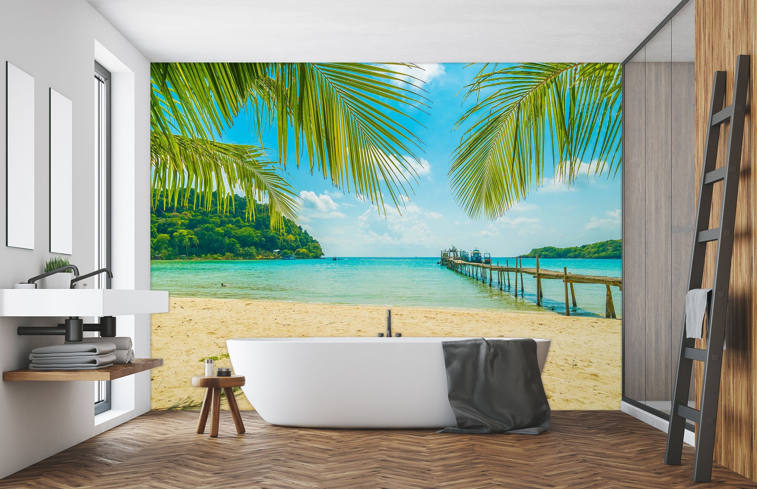 3D Beach Seascape 128 Wall Murals Wallpaper AJ Wallpaper 2