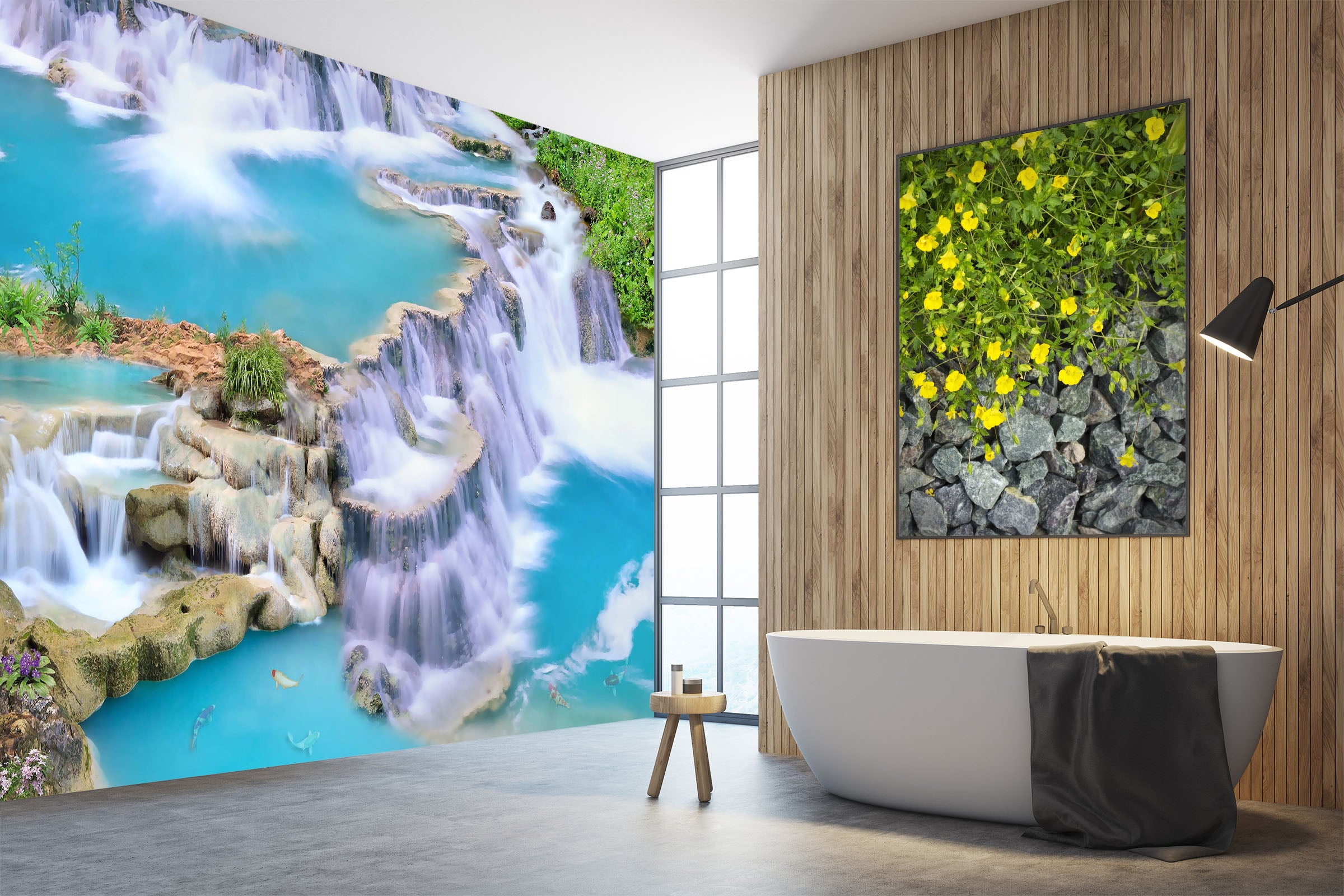 3D Canyon Waterfall 1629 Wall Murals