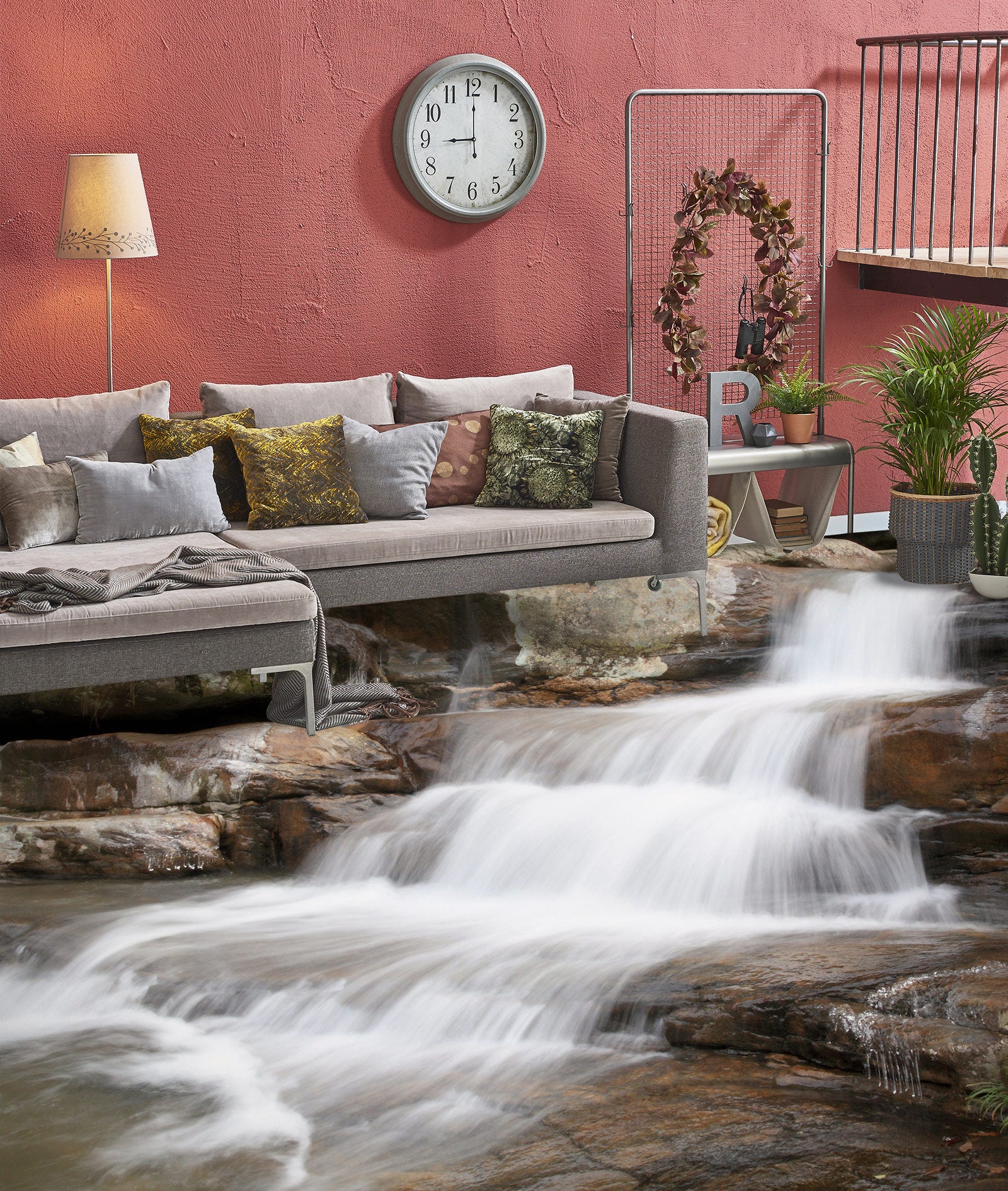 3D Steep Flowing Water 1010 Floor Mural Wallpaper Murals Self-Adhesive Removable Print Epoxy