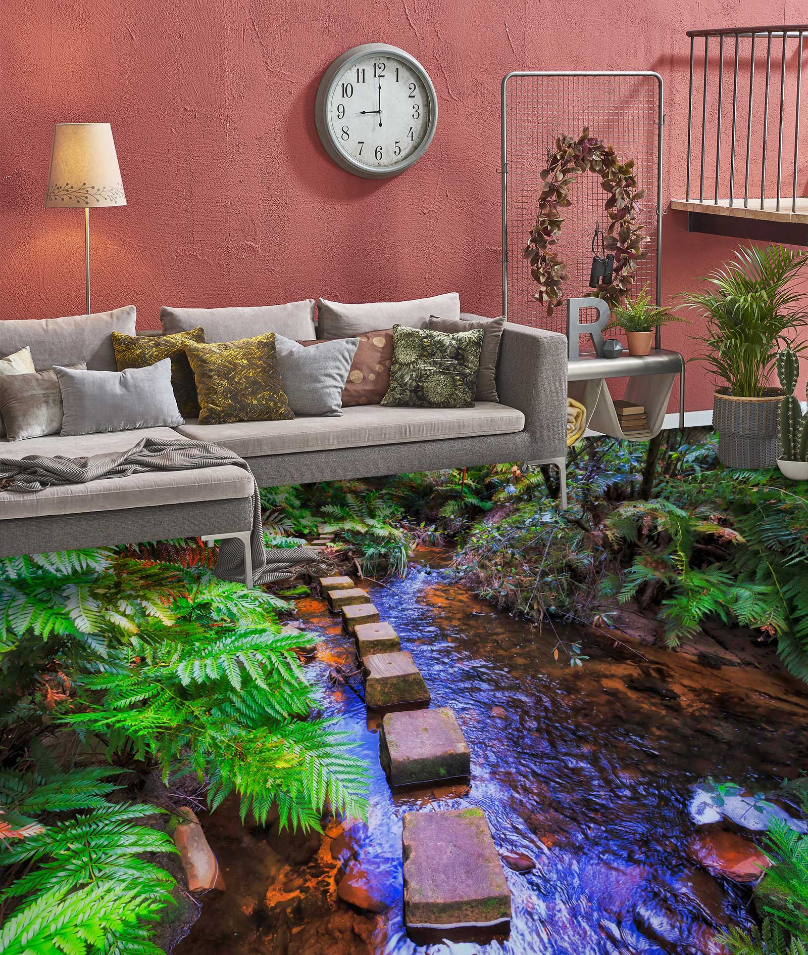 3D Rich Purple River 1062 Floor Mural Wallpaper Murals Self-Adhesive Removable Print Epoxy