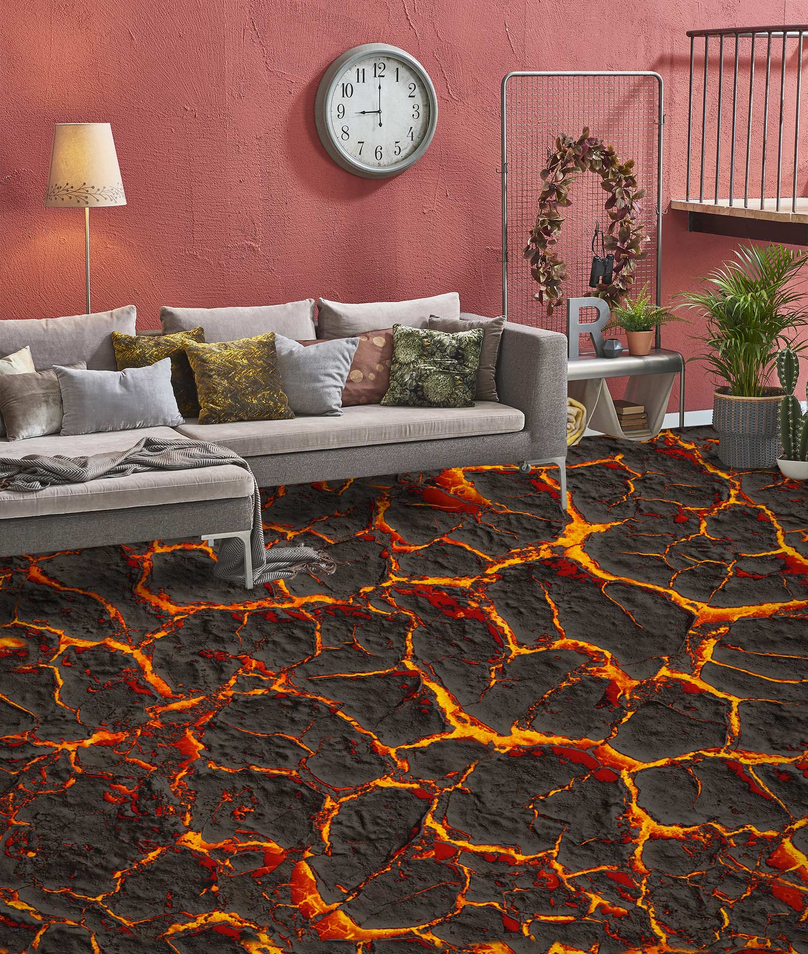 3D Flame Crack 1344 Floor Mural Wallpaper Murals Self-Adhesive Removable Print Epoxy