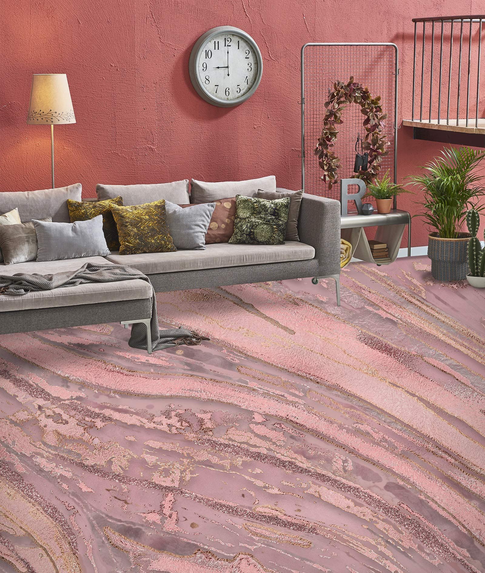 3D Pink Texture 102130 Andrea Haase Floor Mural Wallpaper Murals Self-Adhesive Removable Print Epoxy