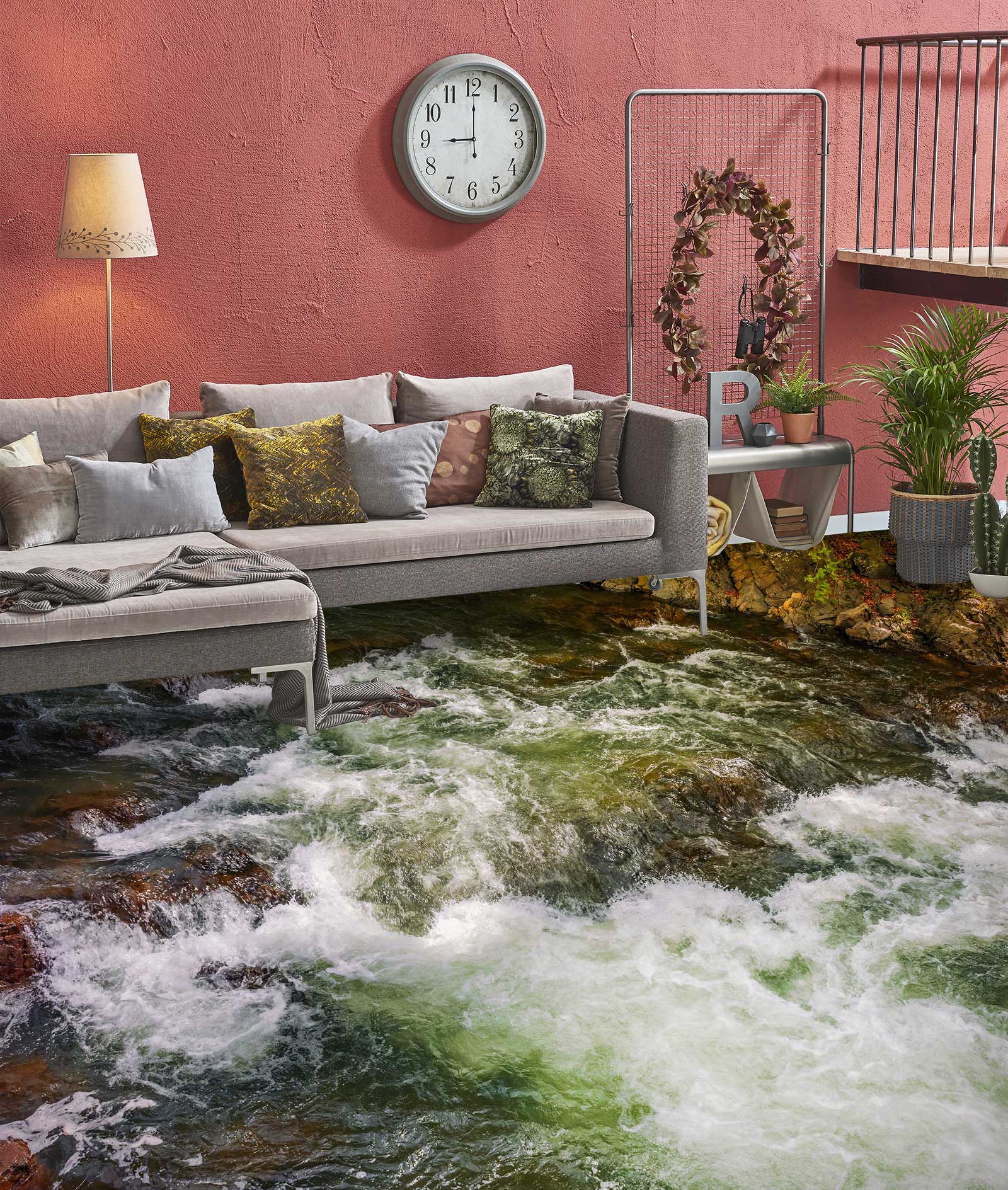 3D Clear Green River 668 Floor Mural Wallpaper Murals Rug & Mat Print Epoxy waterproof bath floor