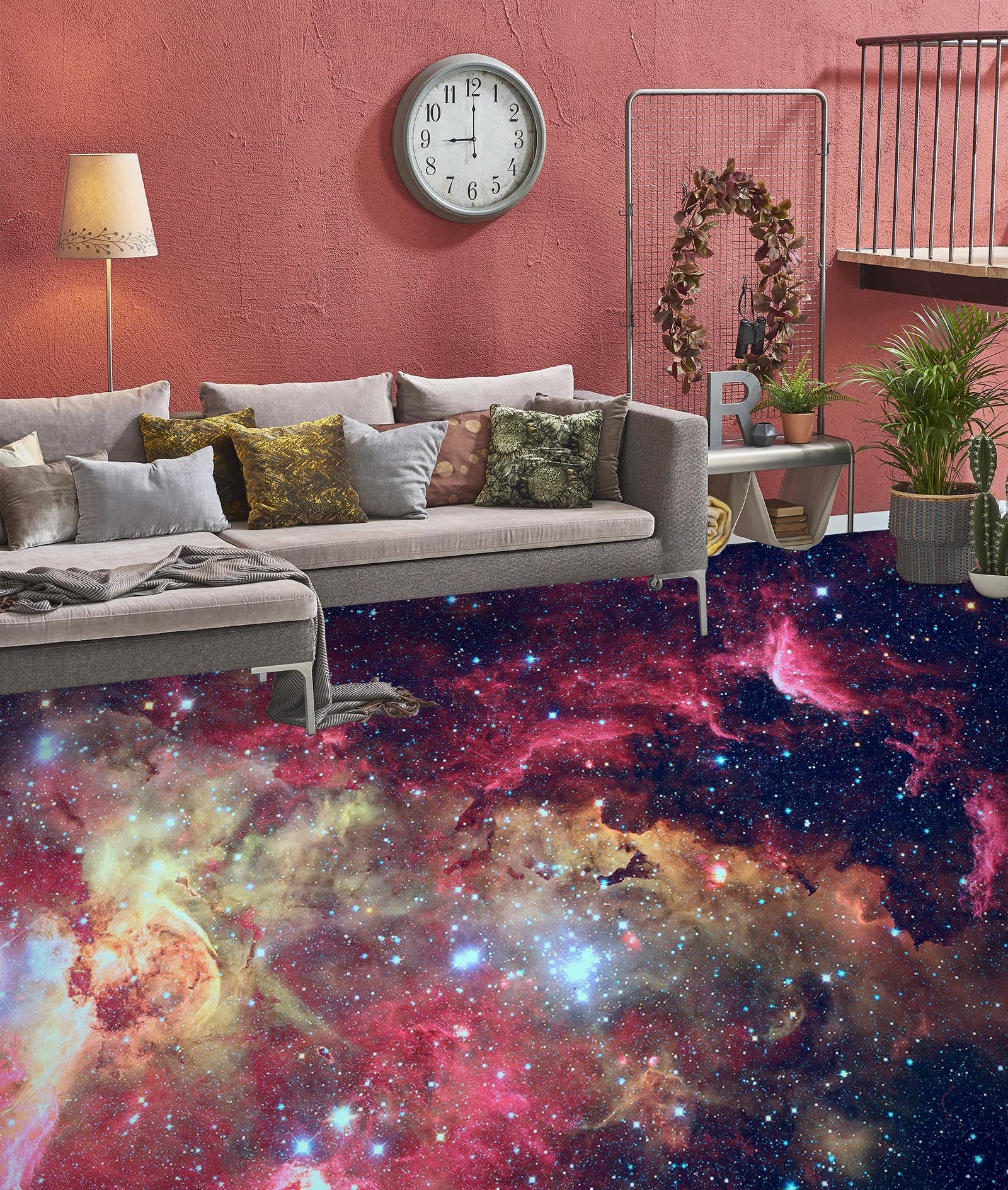 3D Fantasy Deep Purple Universe 085 Floor Mural Wallpaper Murals Rug & Mat Print Epoxy waterproof bath floor