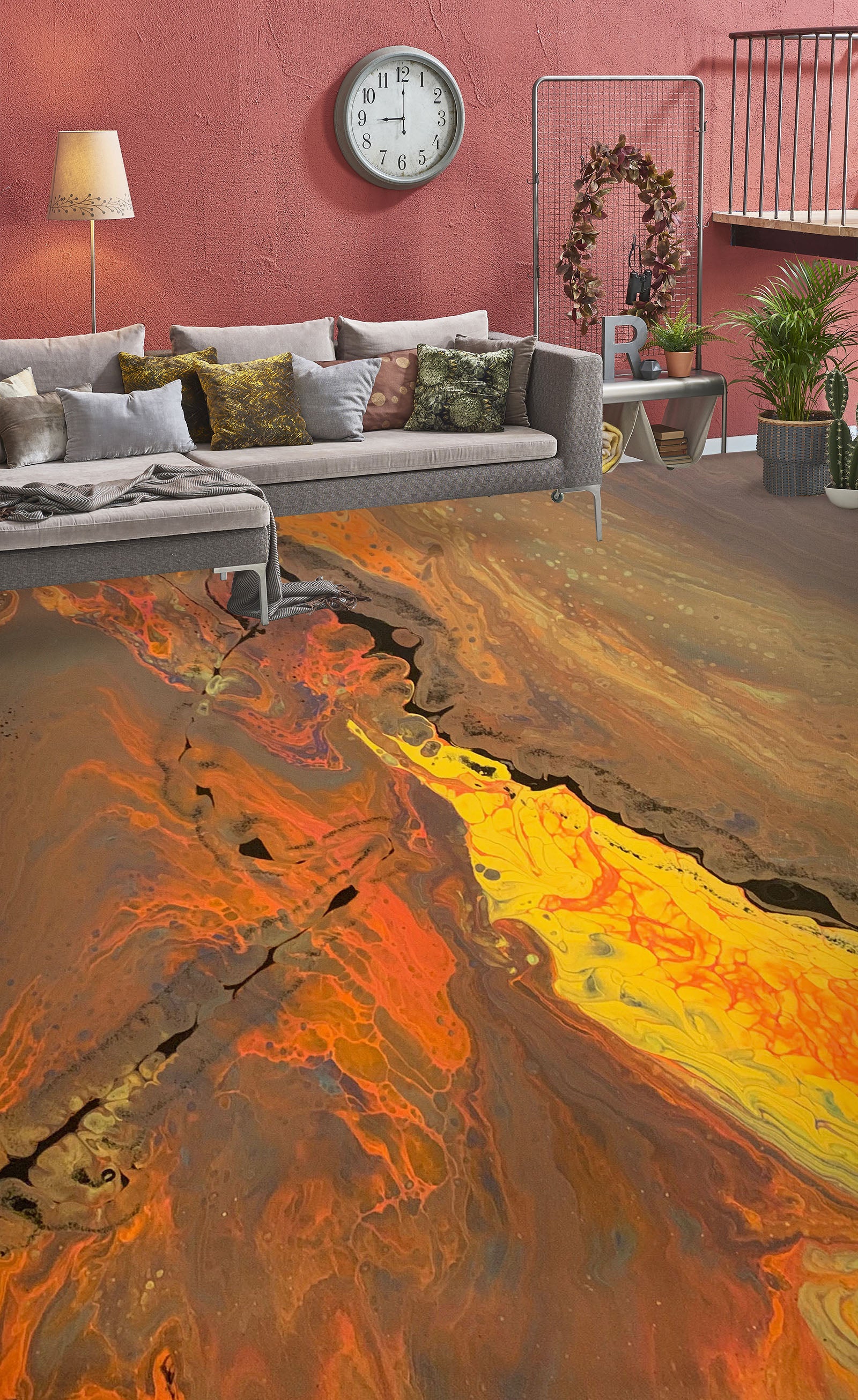 3D Golden Brown Pattern 98203 Valerie Latrice Floor Mural Wallpaper Murals Self-Adhesive Removable Print Epoxy