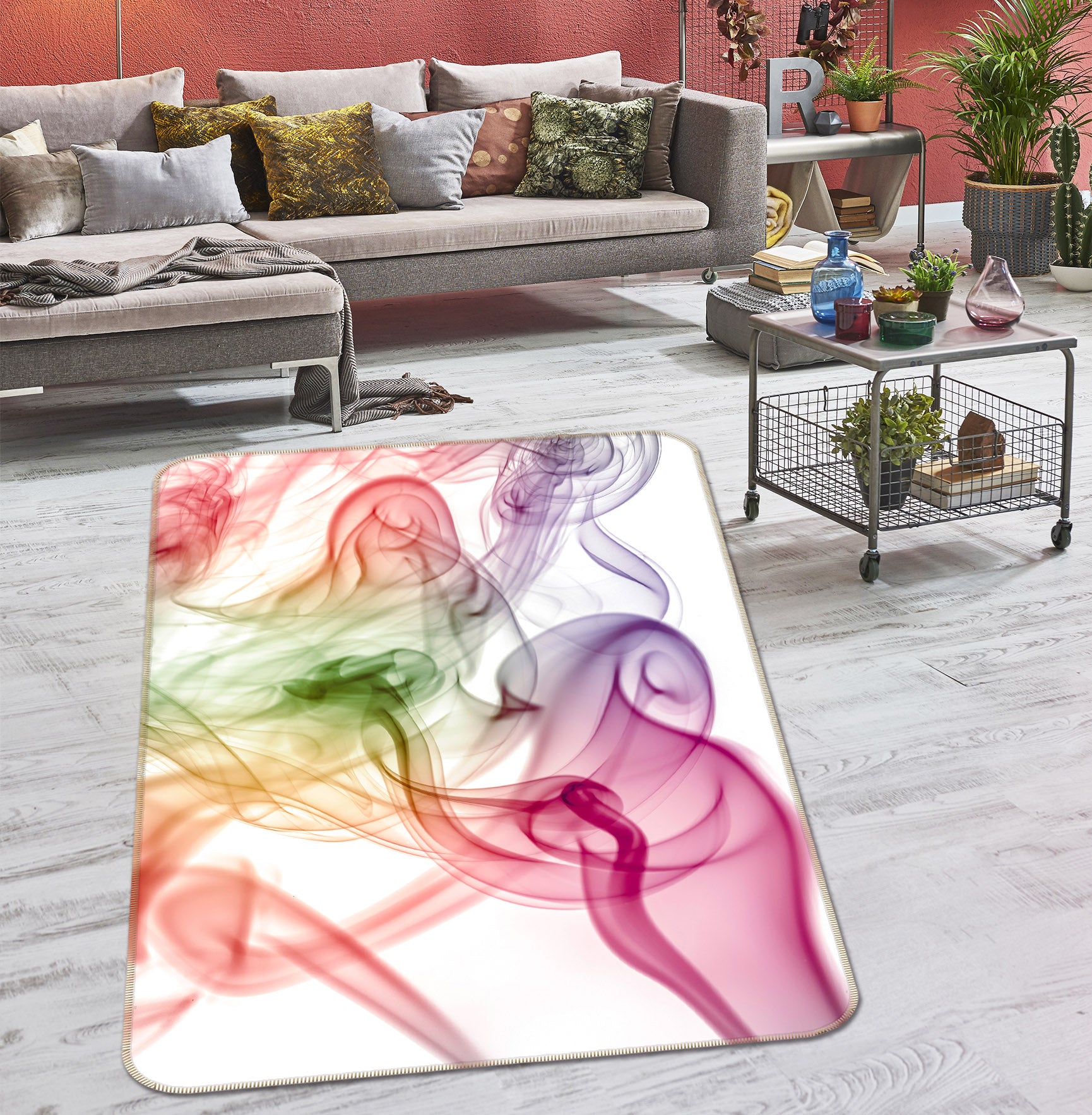 3D Smoke Art 180 Assaf Frank Rug Non Slip Rug Mat