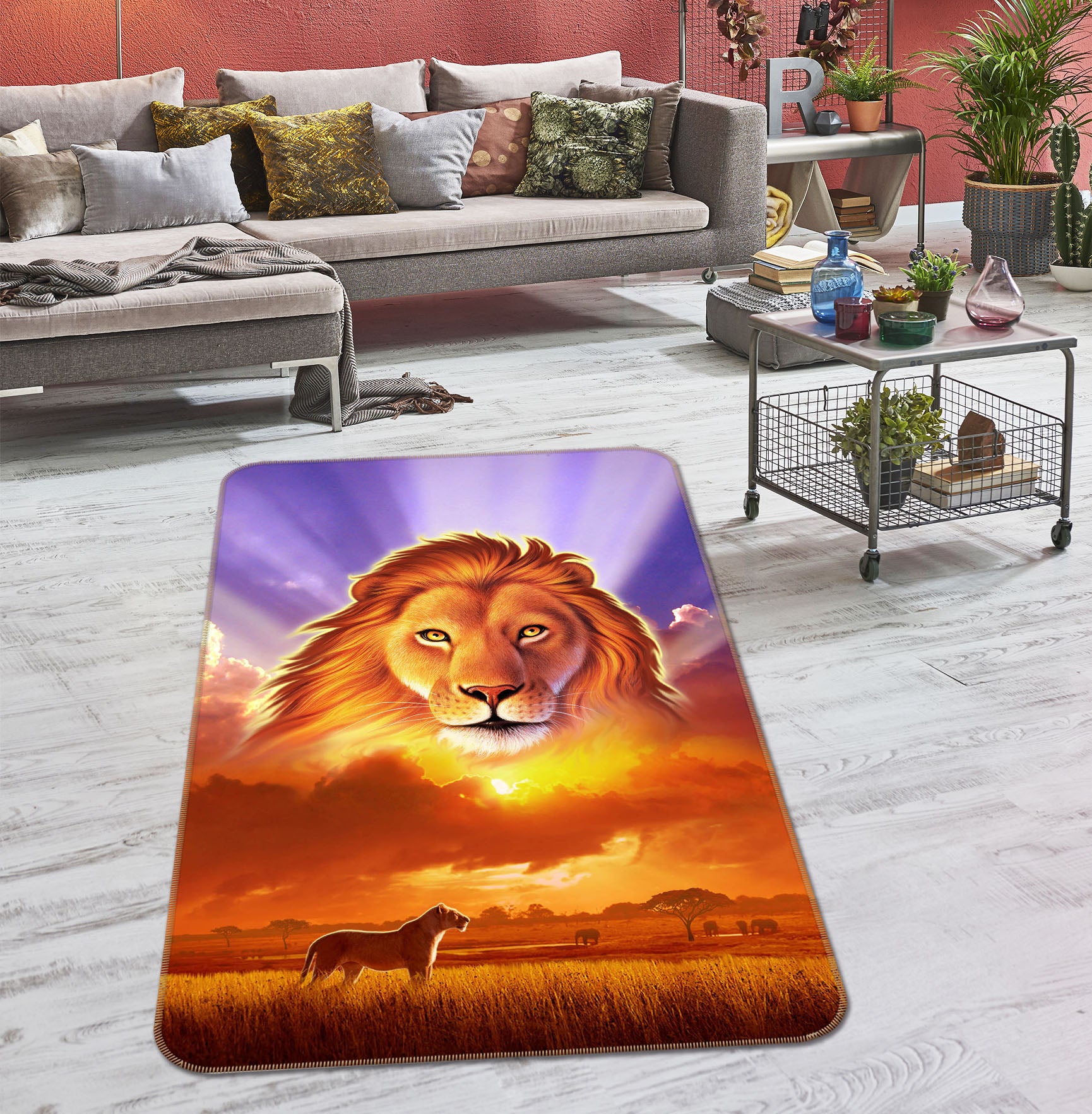 3D Lion King 1007 Jerry LoFaro Rug Non Slip Rug Mat