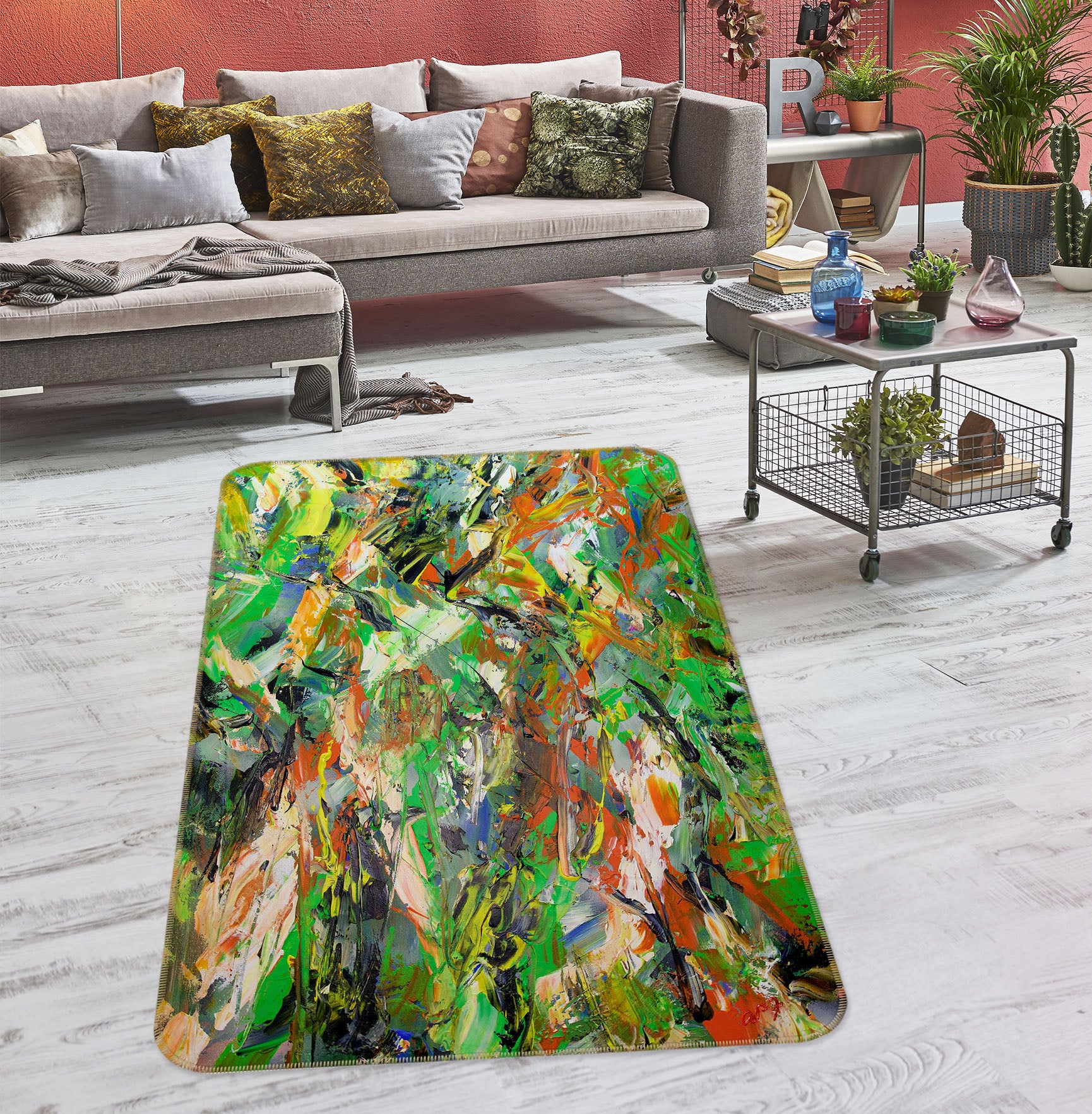 3D Summer Colors 3024 Allan P. Friedlander Rug Non Slip Rug Mat